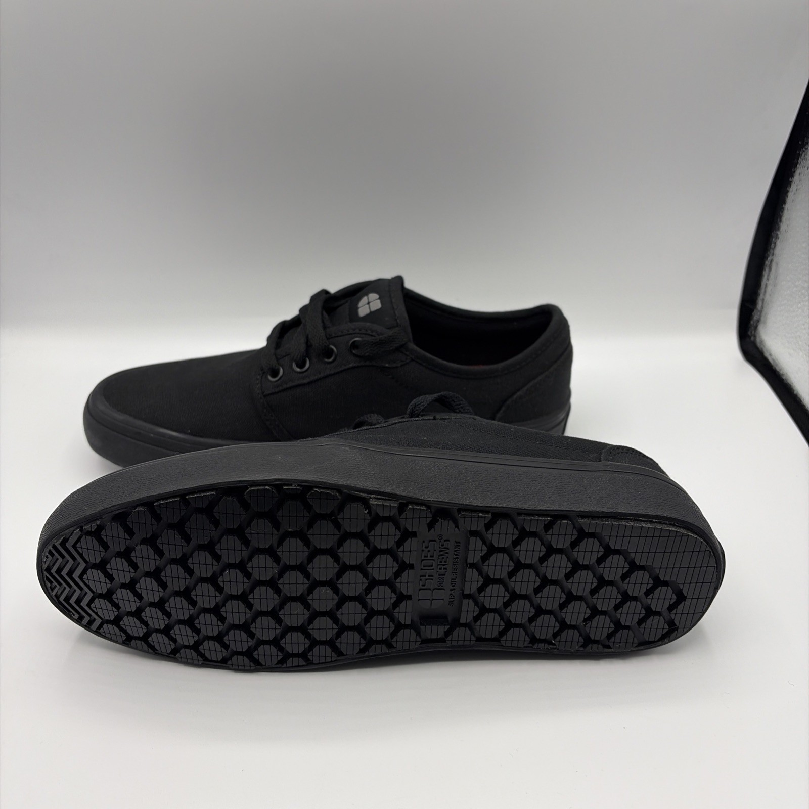 Shoes For Crews Merlin Work Shoe ,Slip Resistant, Water Resistant – Black Canvas