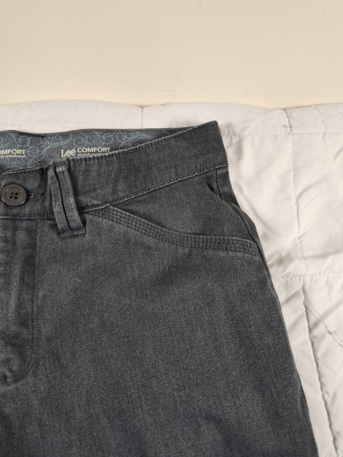 Lee Comfort Waistband Stretch Jeans Womens 4P Petite Blue Mid Rise Straight Leg