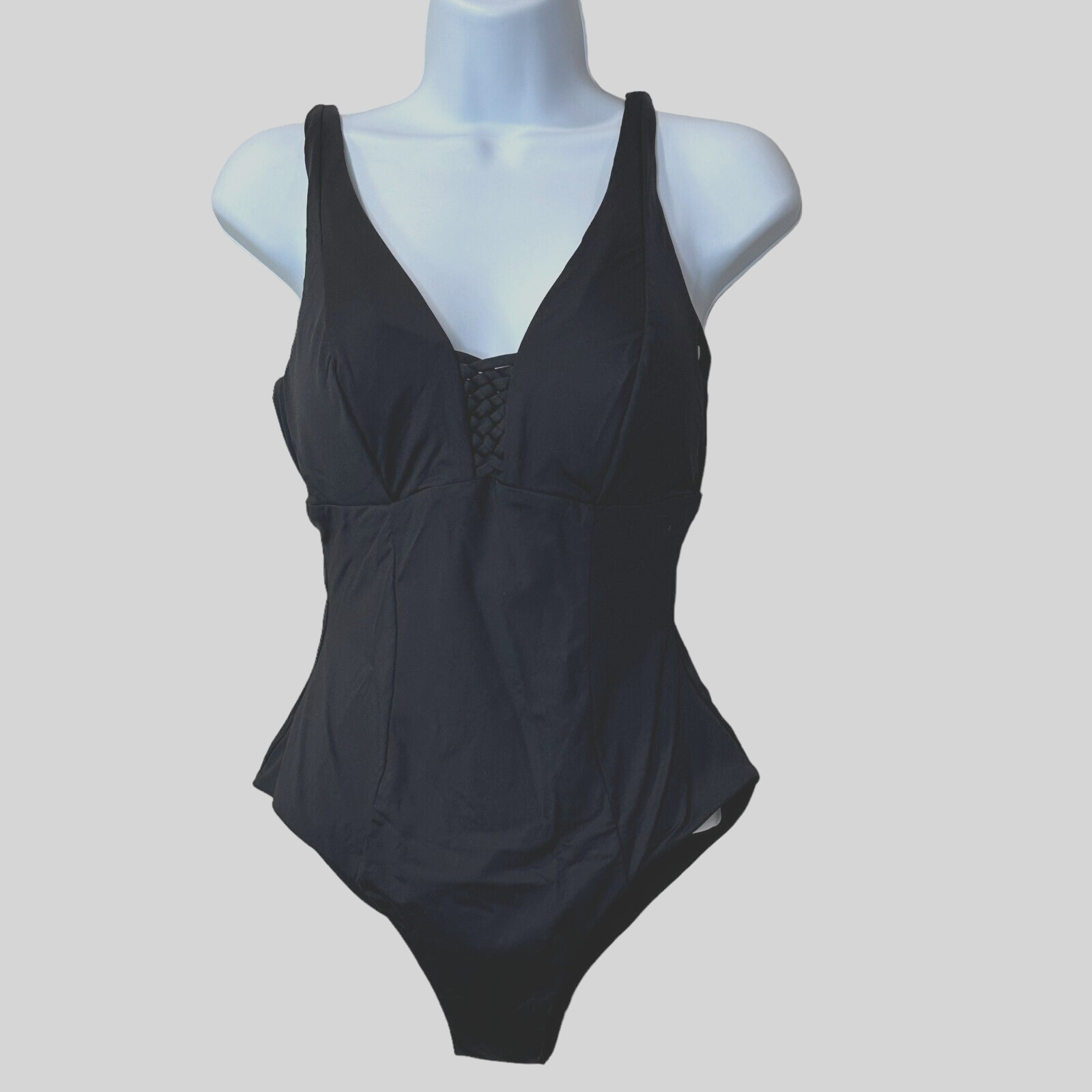 Sea Level Basket-Weave Multiway Straps One Piece Swimsuit Black Women 6 NWOT