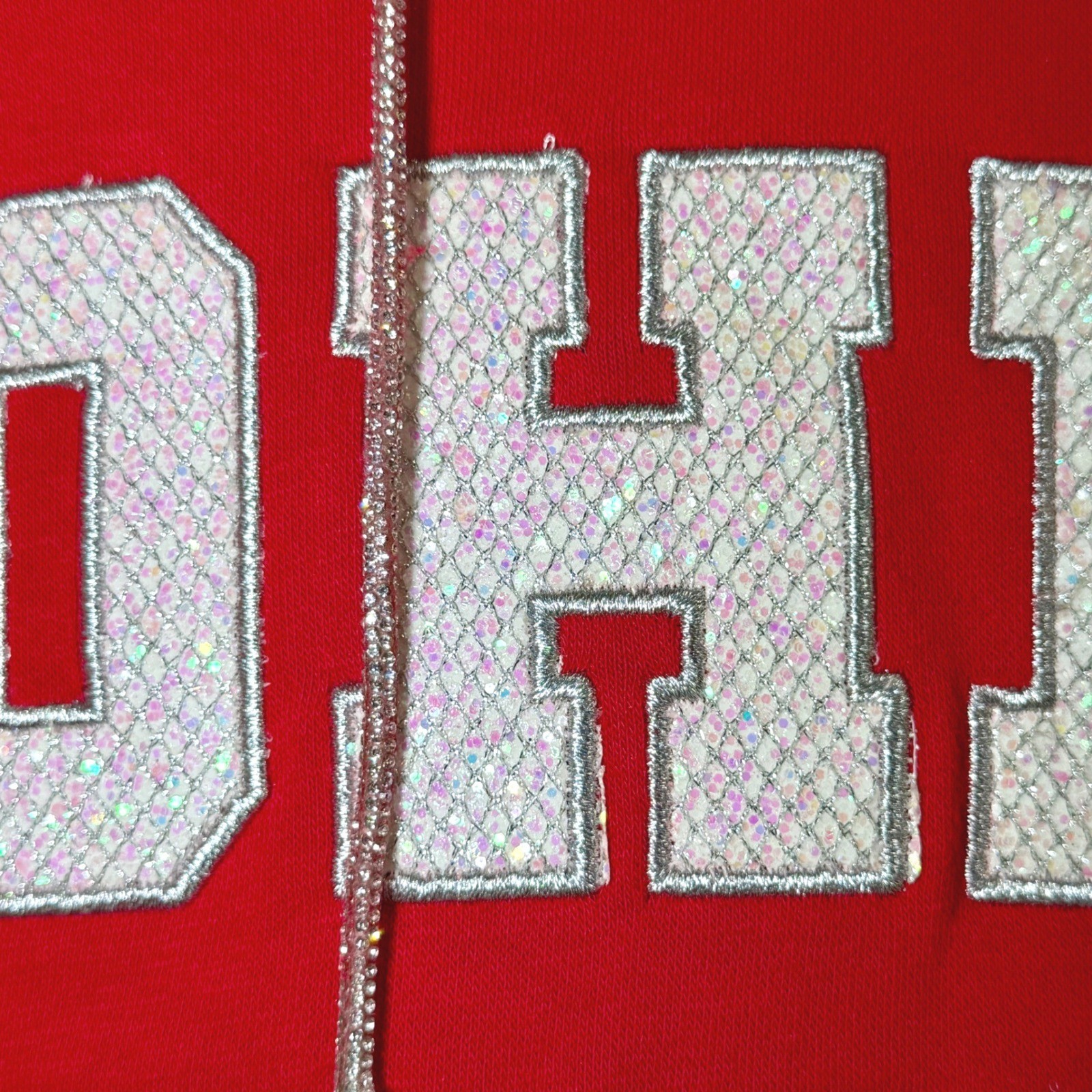 Colosseum Ohio State Buckeyes Womens S Rhinestone Drawstring Bling Hoodie NWT