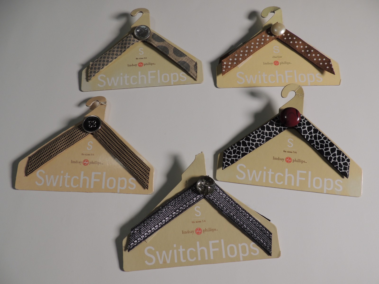 NEW Lindsay Phillips SwitchFlops Changeable Straps – 5 Pair – Size Small 5-6