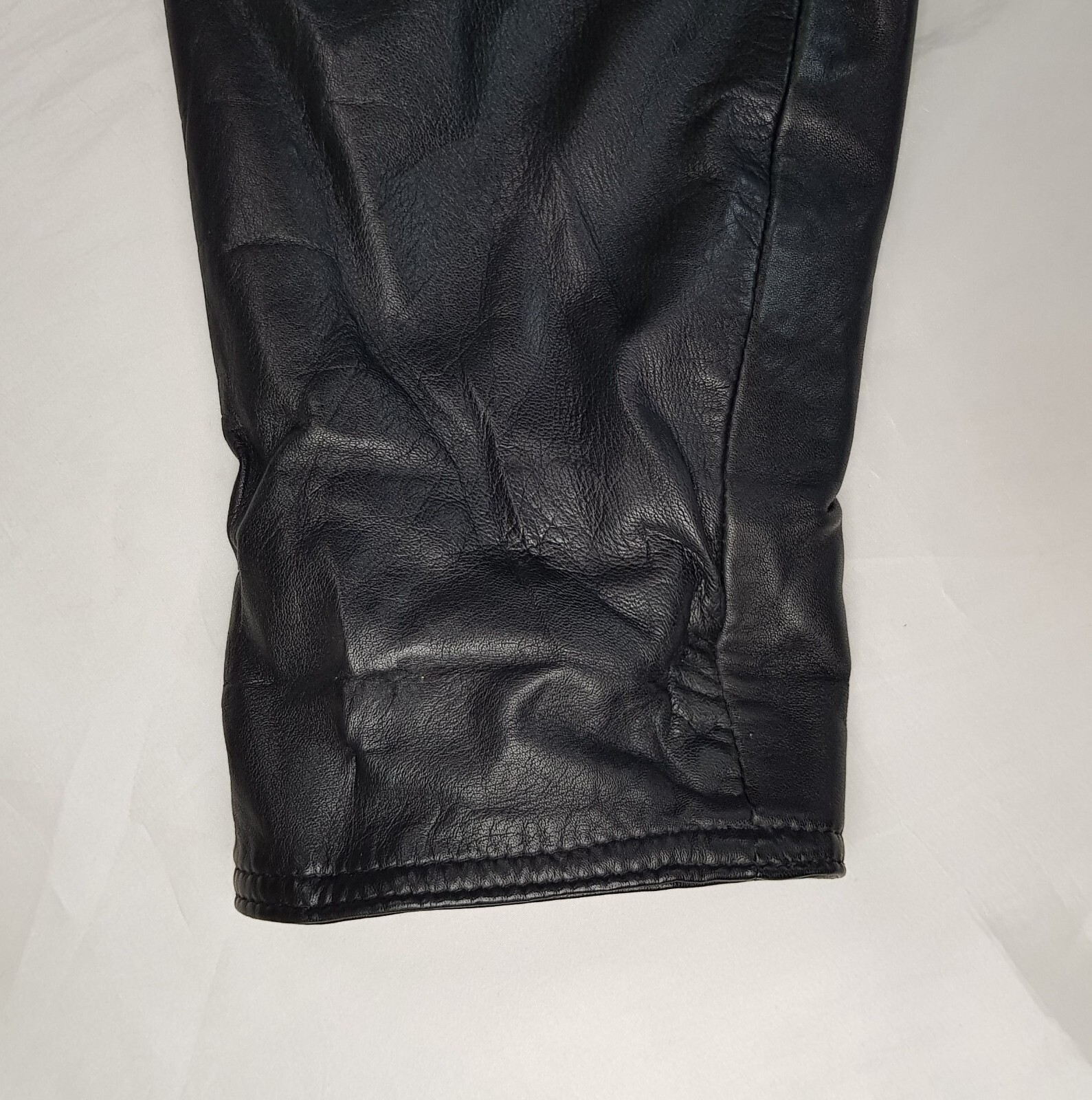 STYLE INTERNATIONAL SIZE XL MENS BLACK GENUINE LEATHER PARKA JACKET BIKER COAT
