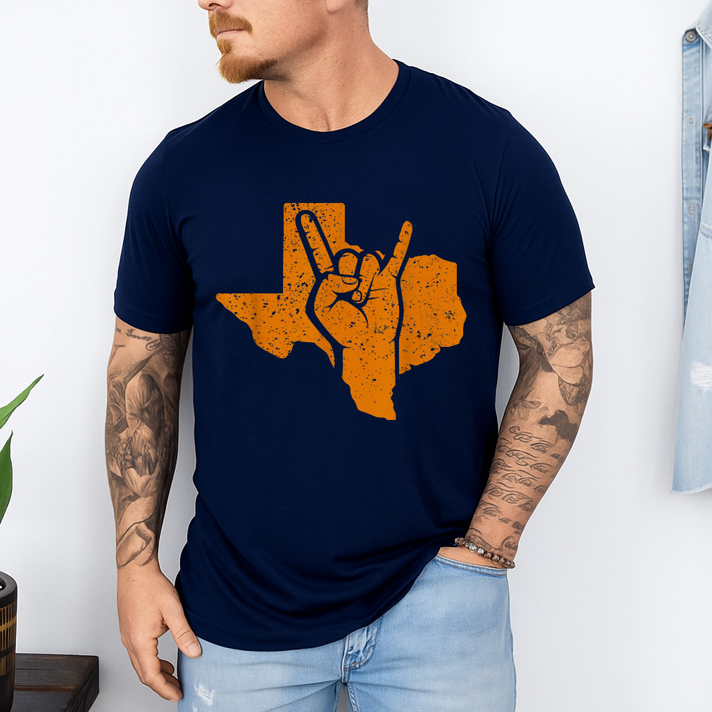 Unique Design Texas Pride Hook ‘Em Distressed Men Women T-Shirt