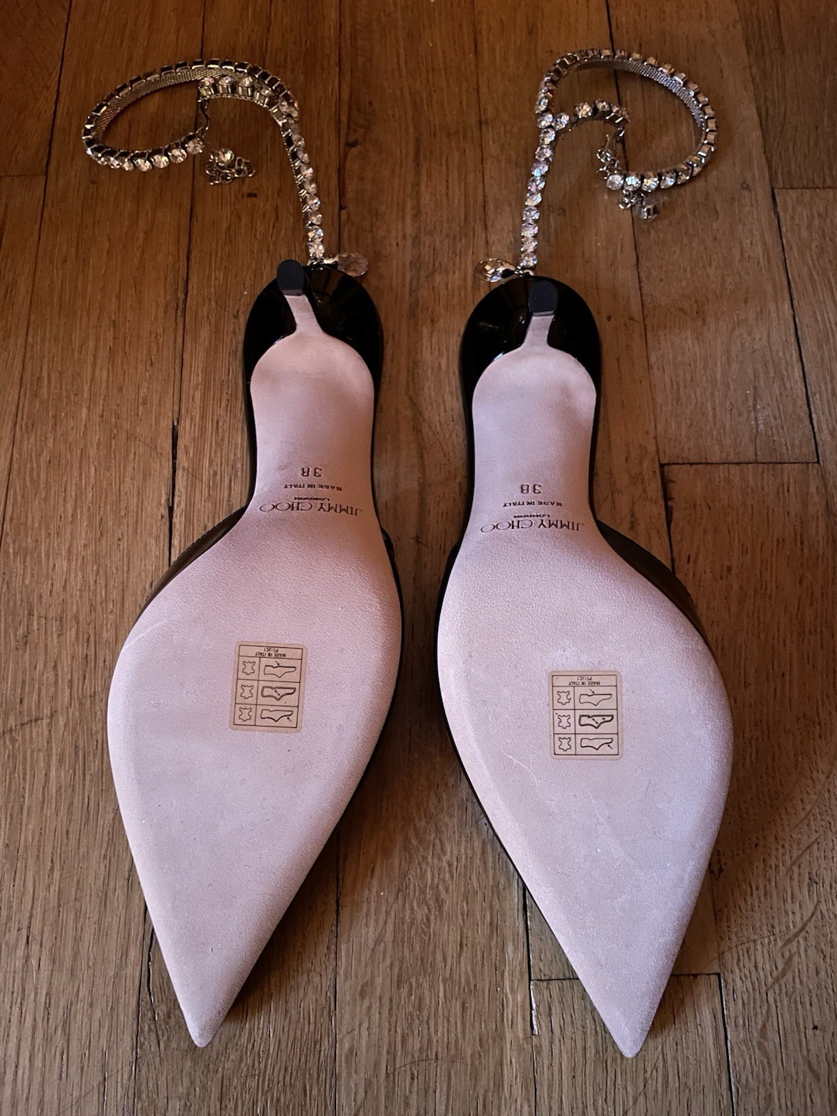 BRAND NEW Jimmy Choo Black Patent Saeda Size 7.5