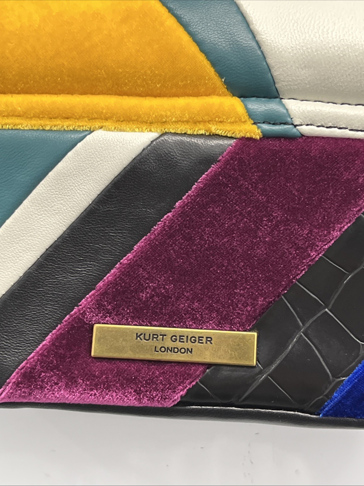 Kurt Geiger Multicolor Colorblock Shoulder Bag Gold Chain Strap
