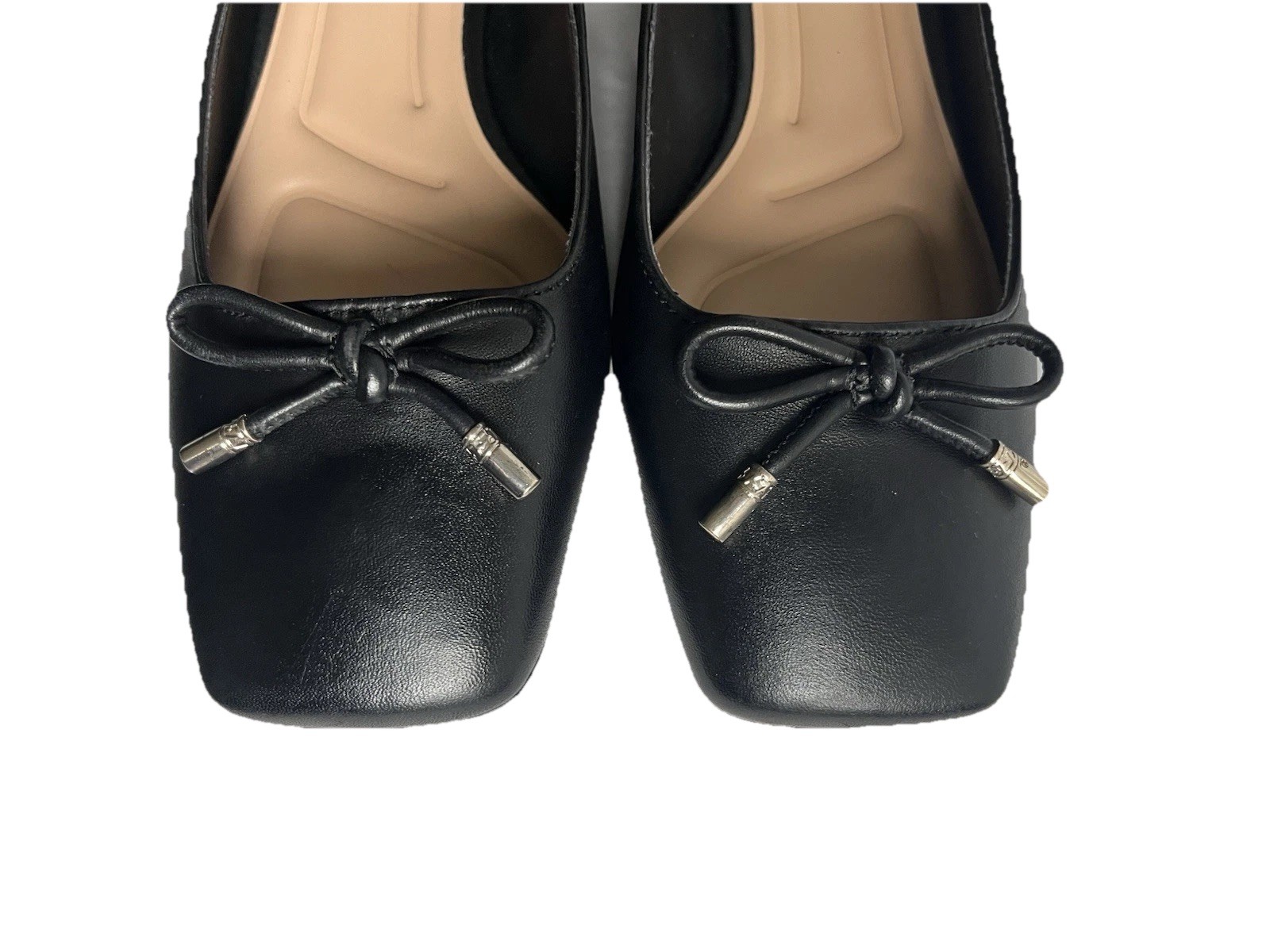 Franco Sarto Natalia *NEW Black Leather Pumps Women’s 10M Square Toe Block Heel