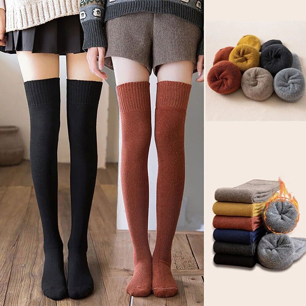 Women’s Thigh High Knit Leg Warmers for Cold Weather Long Boot Socks Foot Cover