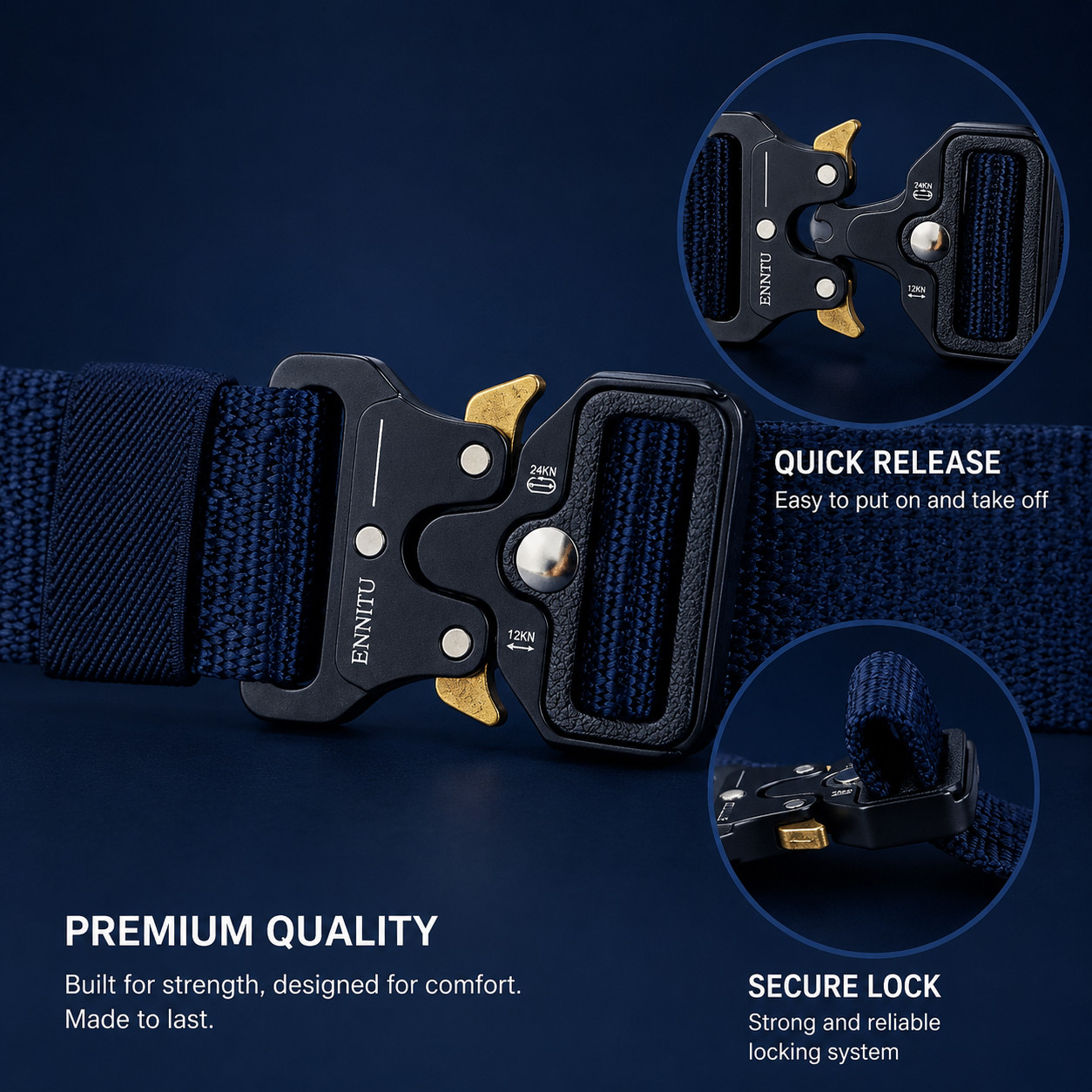 Tactical Belt Military Nylon Web Belt Quick Release Metal Buckle Heavy Duty