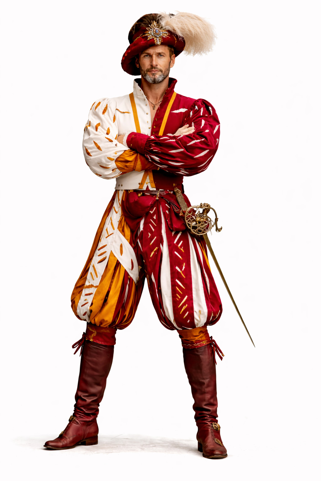 Renaissance German Landsknecht Outfit For Men-Medieval Festival Costume