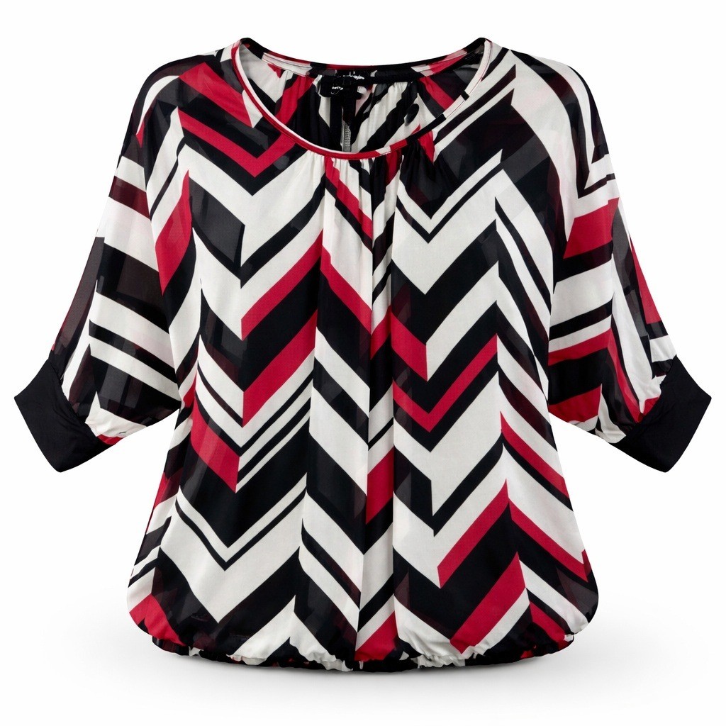 By & By Womens XL Chevron Blouse Dolman Sleeves Office Casual Comfortable Cami