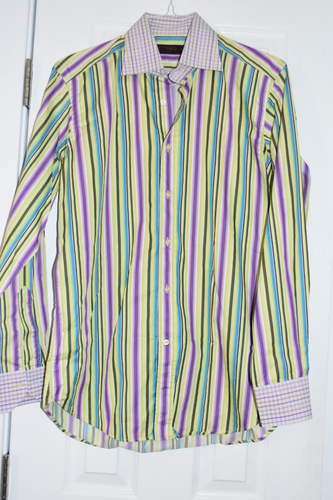 ETRO Milano Men’s Button up Shirt rare retro size 39/M cotton, multicolor