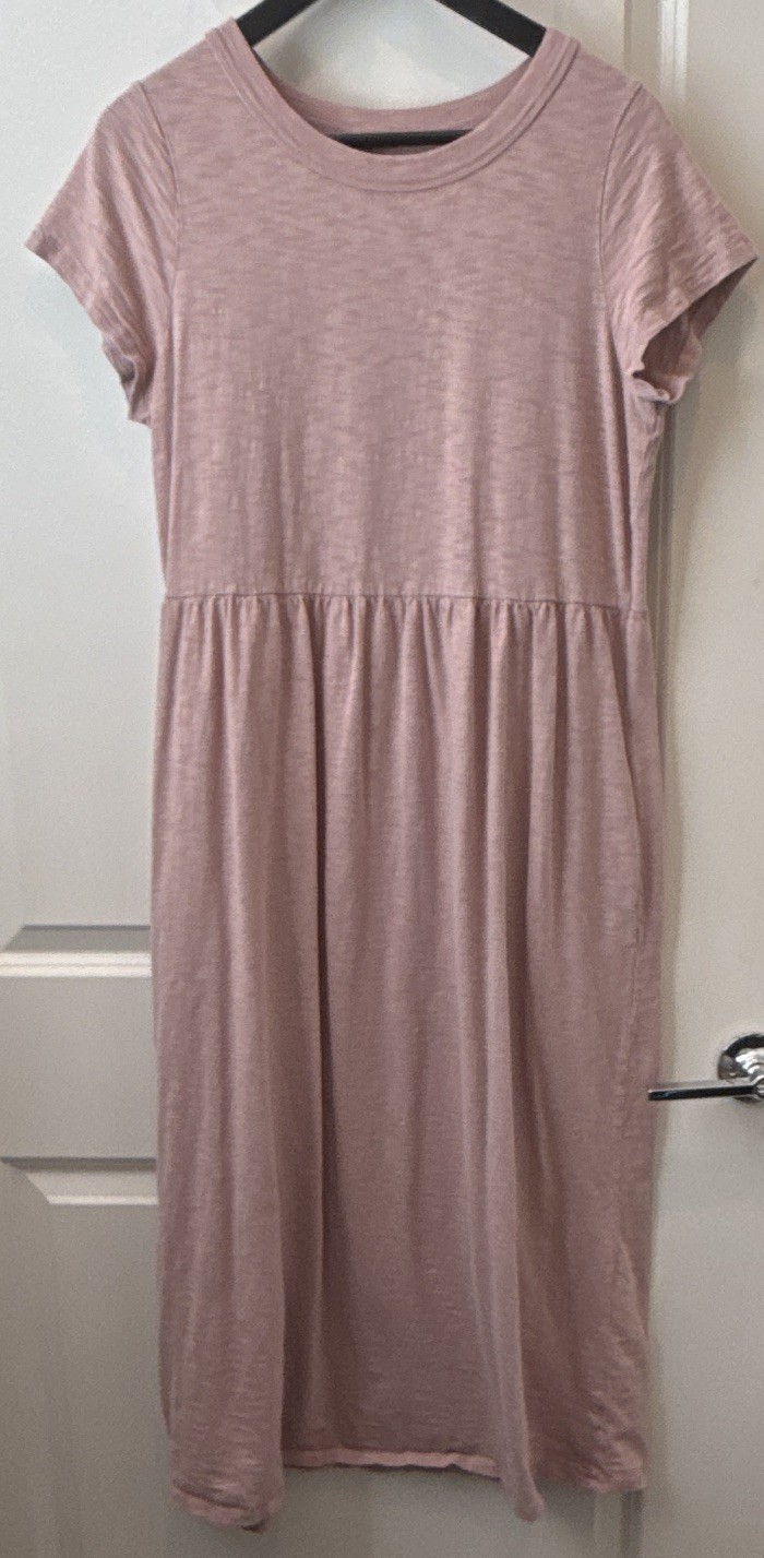Universal Thread Pink Cotton Jersey Short Sleeve Round Neck T-Shirt Midi Dress M