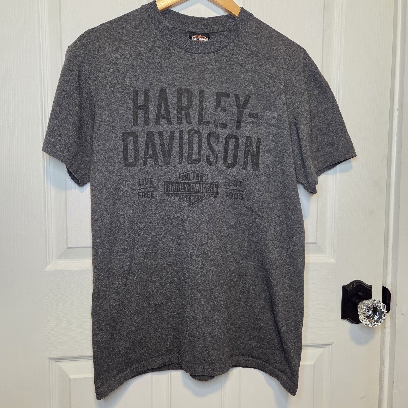 Harley Davidson T Shirt M Gray London KY Biker City Grunge