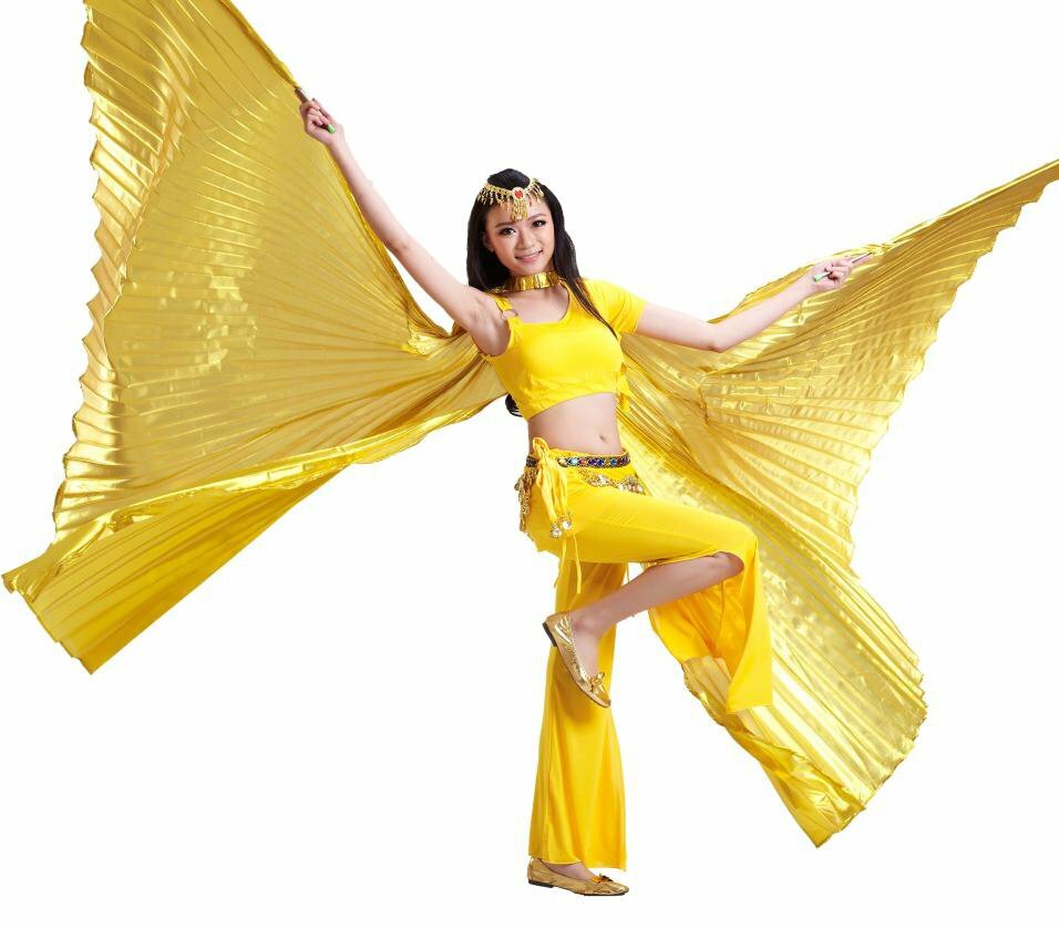 Belly Dance Isis Wings Costume Carnivals Festivals Fancy Angel Wings Sticks Bag