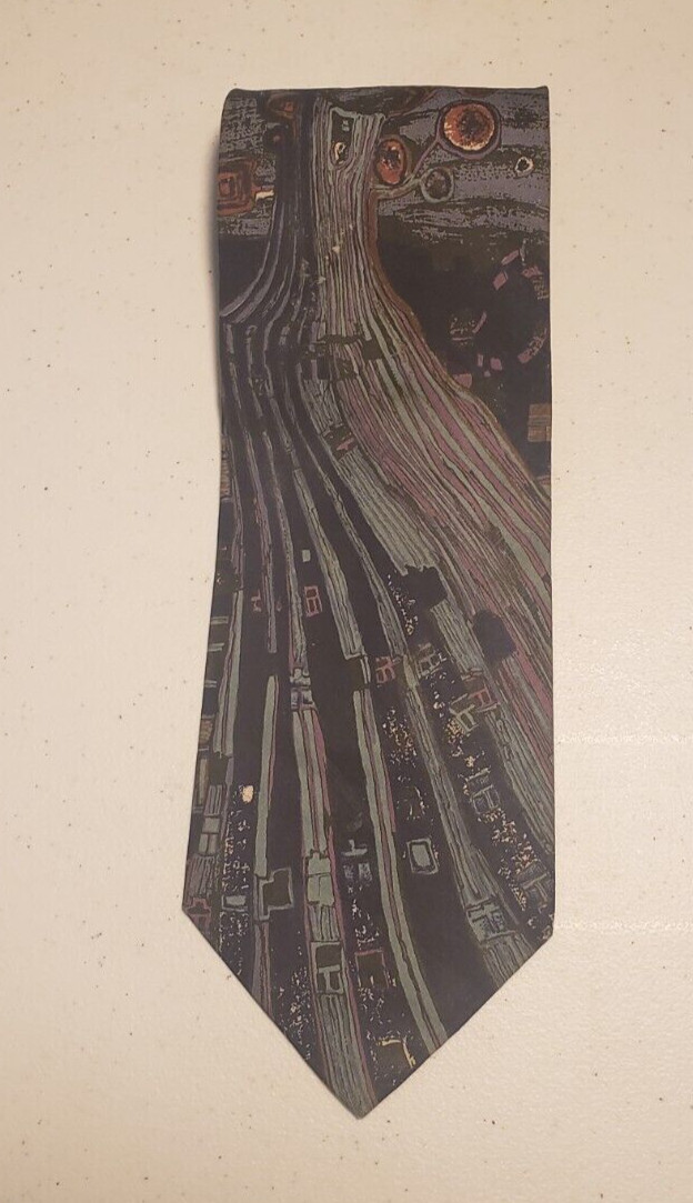 Structure Men’s Tie Abstract Print Made in Italy 100% Baumwolle Cotton