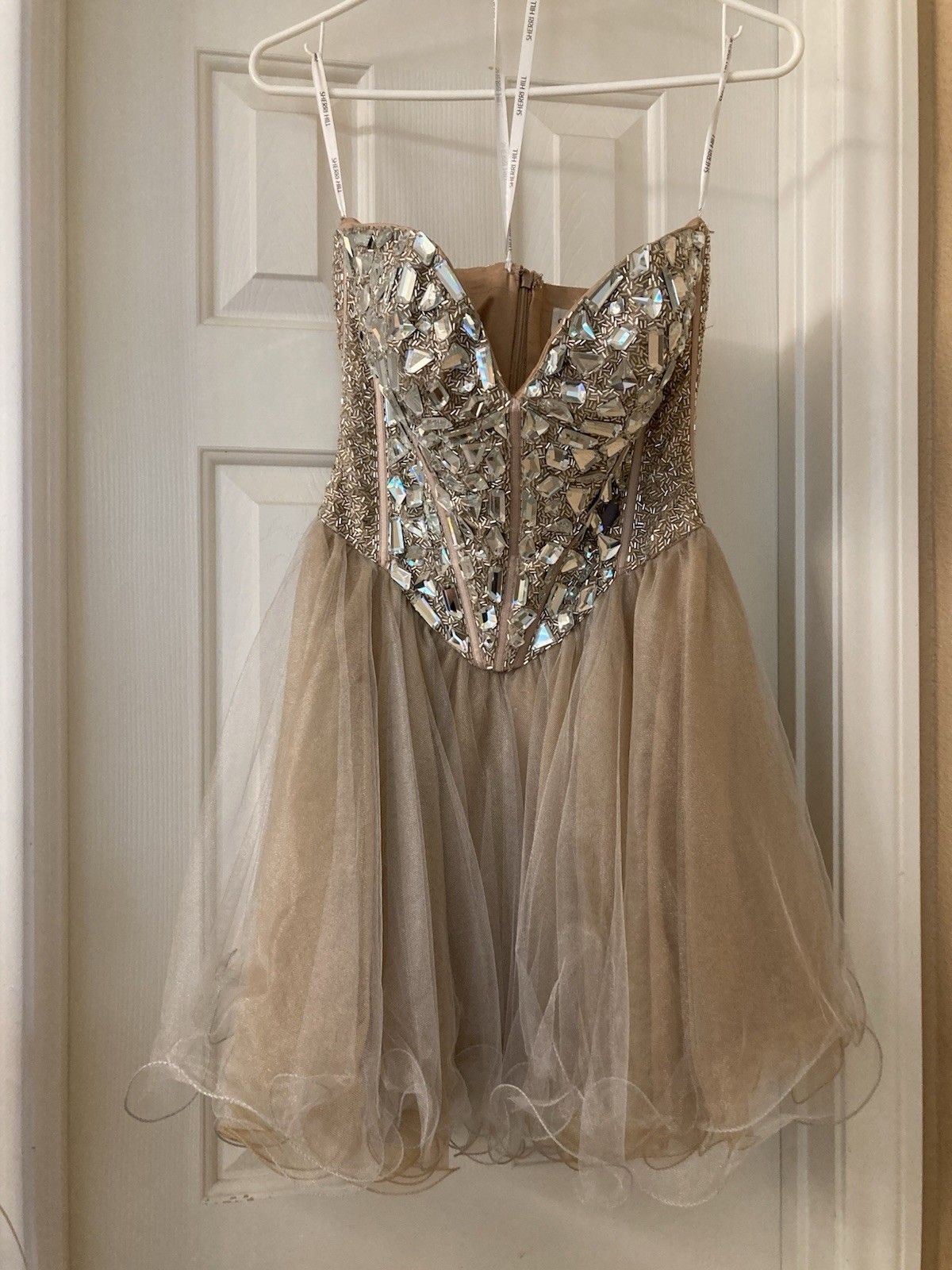 Sherri Hill Dress 1403 Nude/Silver Size 6