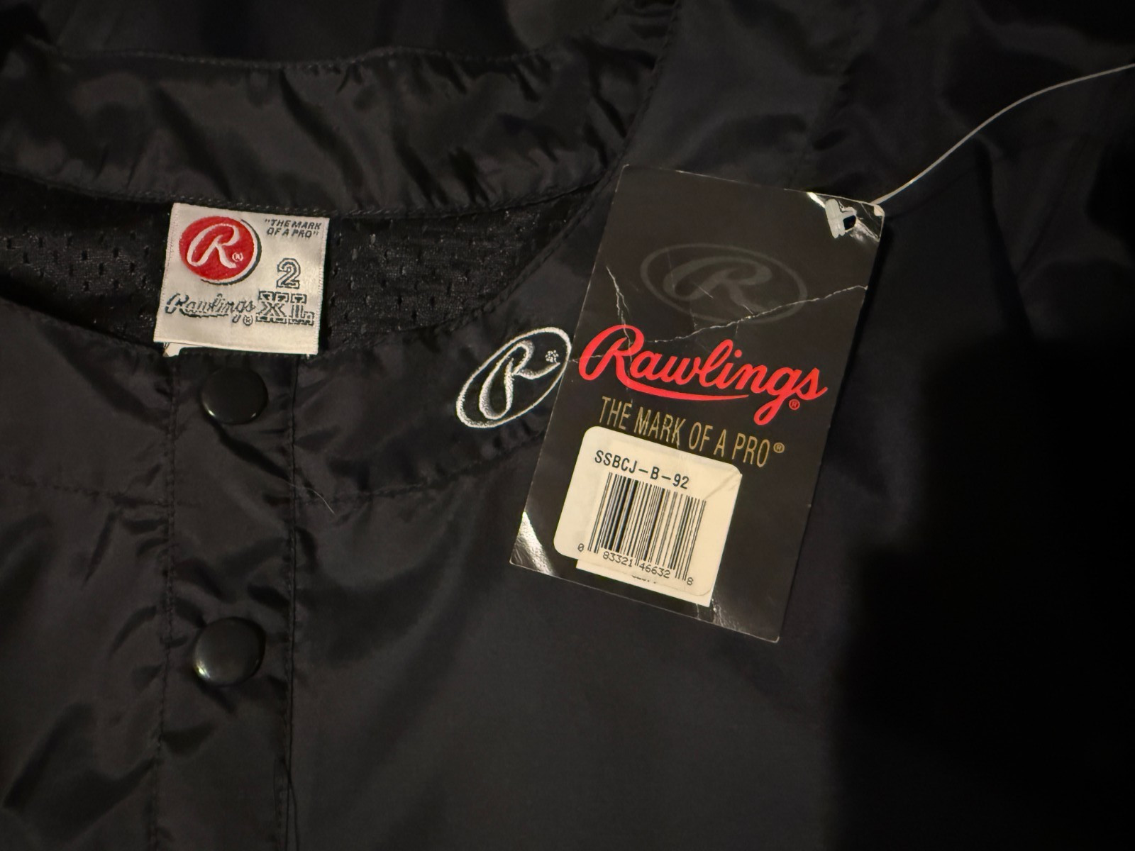 RAWLINGS Mens Baseball Windbreaker Rain Pullover Shirt Jacket NWT – 2XL XXL