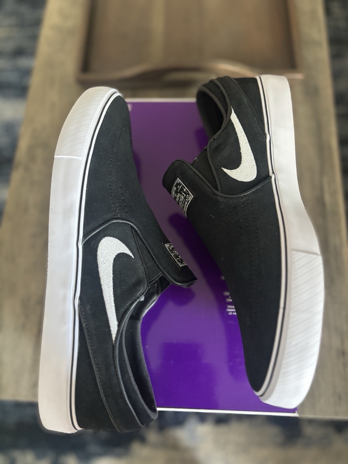 Size 12 – Nike SB Zoom Janoski+ Slip ‘Black White’ FN5893-001 Men’s Shoes NEW