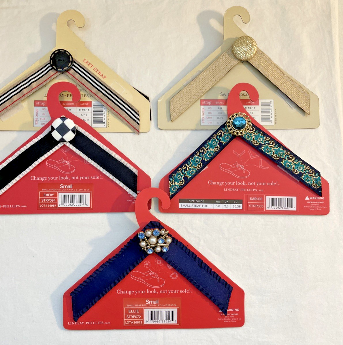 NEW ~ Women’s Lindsay-Phillips ~ SwitchFlops Switchable Straps Small Set of 5
