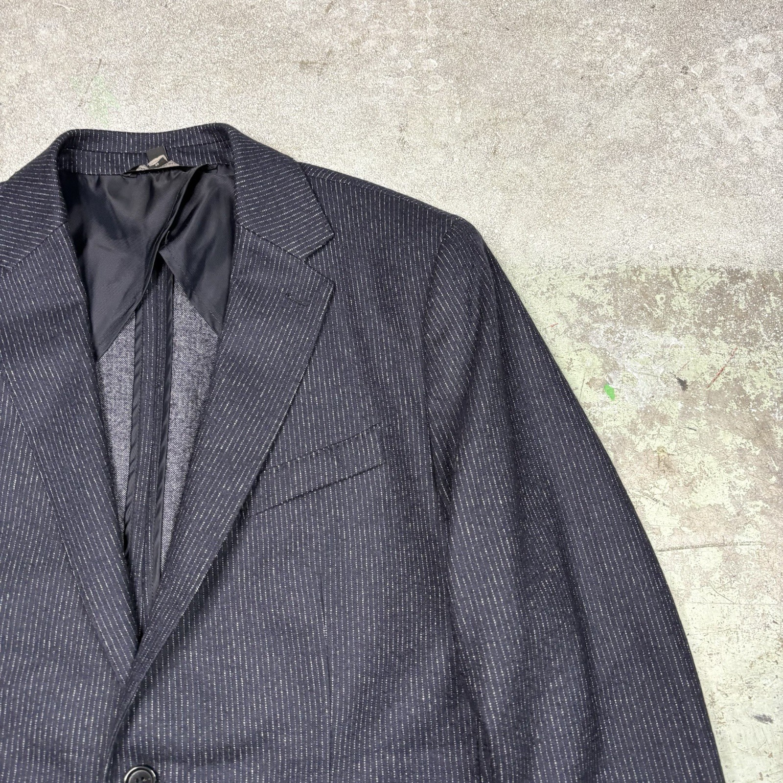 Banana Republic Mario Bellucci Sport Coat Mens 42S Blue Striped Slim Fit Wool