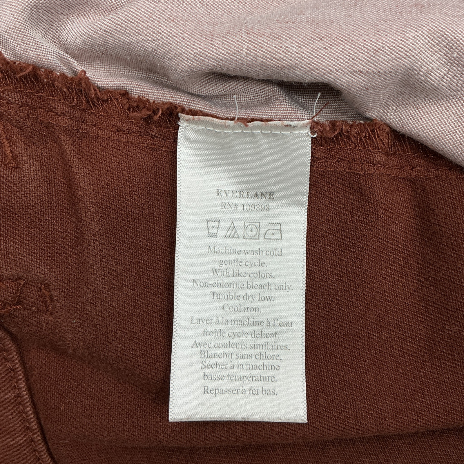 Everlane The Utility Barrel Pants Womens sz 4 Denim Jeans Rosewood Brown Organic