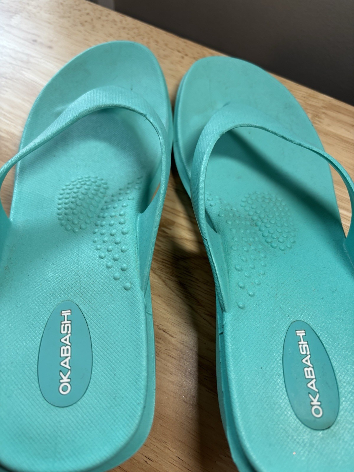 Okabashi Splash Flip Flop Wedge Sandal Slip Resistant Women Sea Glass Green ML