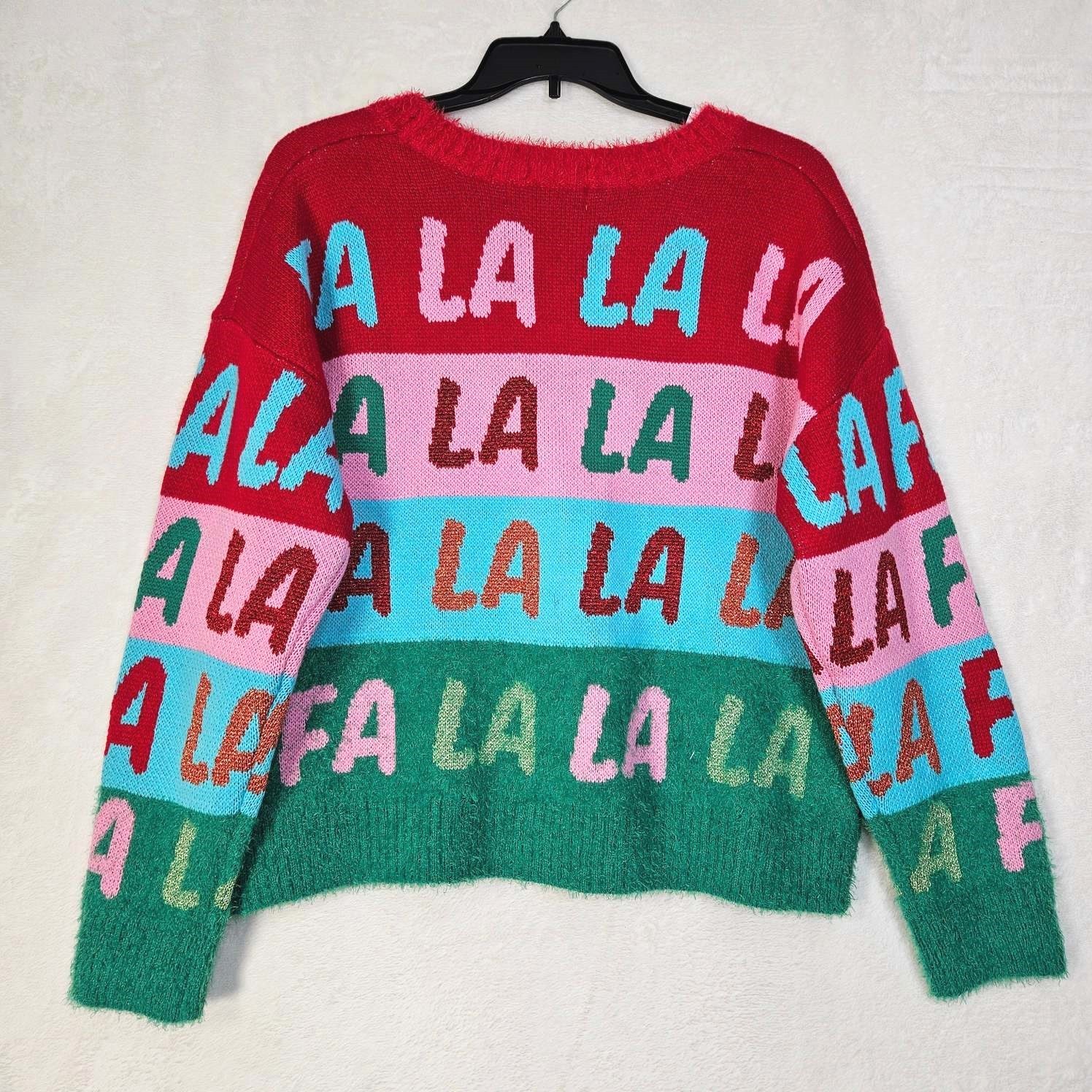 33 Degrees FA LA LA LA Cardigan Sweater Womens X-Large Button-Up Long Sleeve