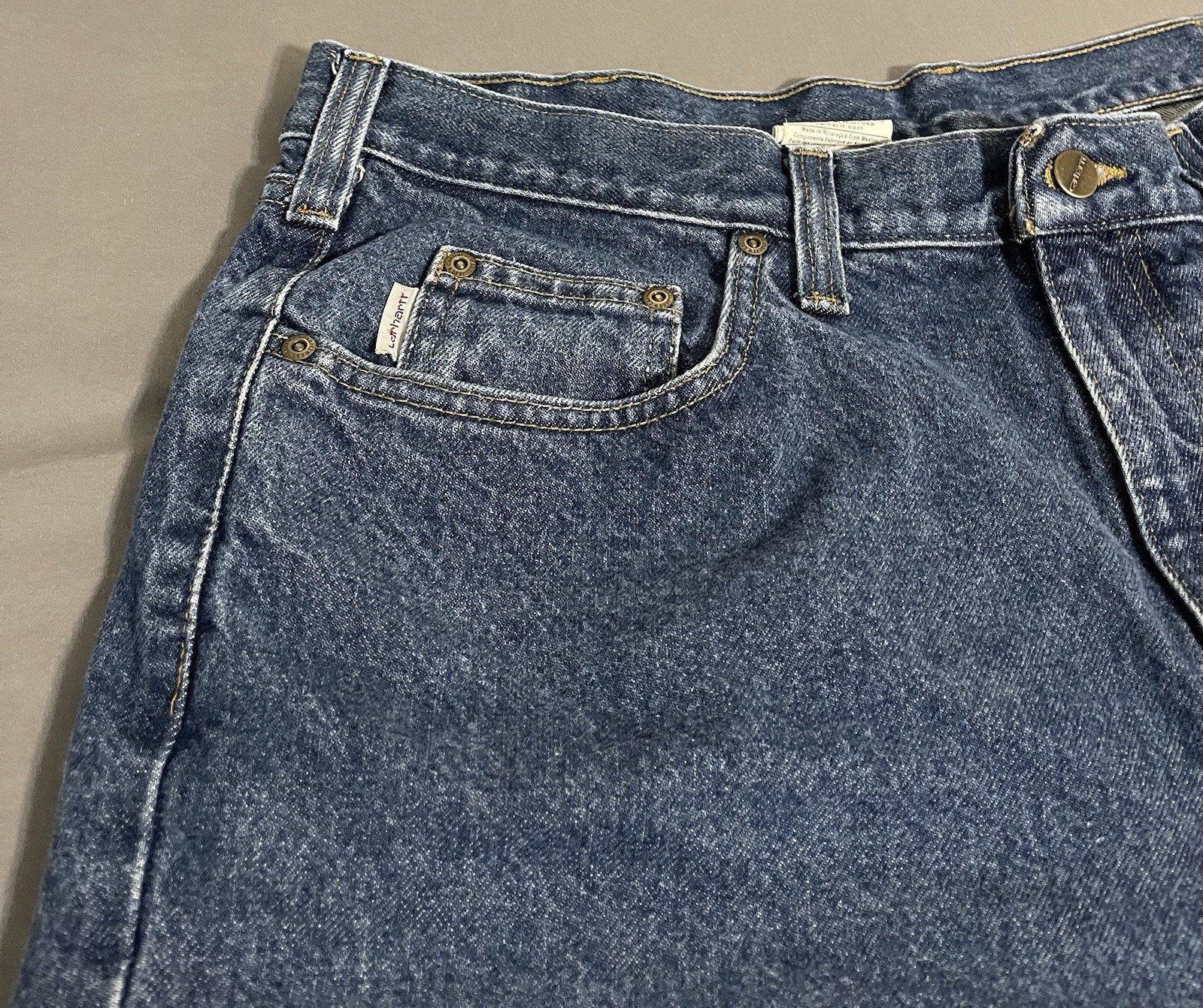 Carhartt B460 DVB Relaxed Fit Jeans Mens 38×30 Blue Denim Excellent Condition