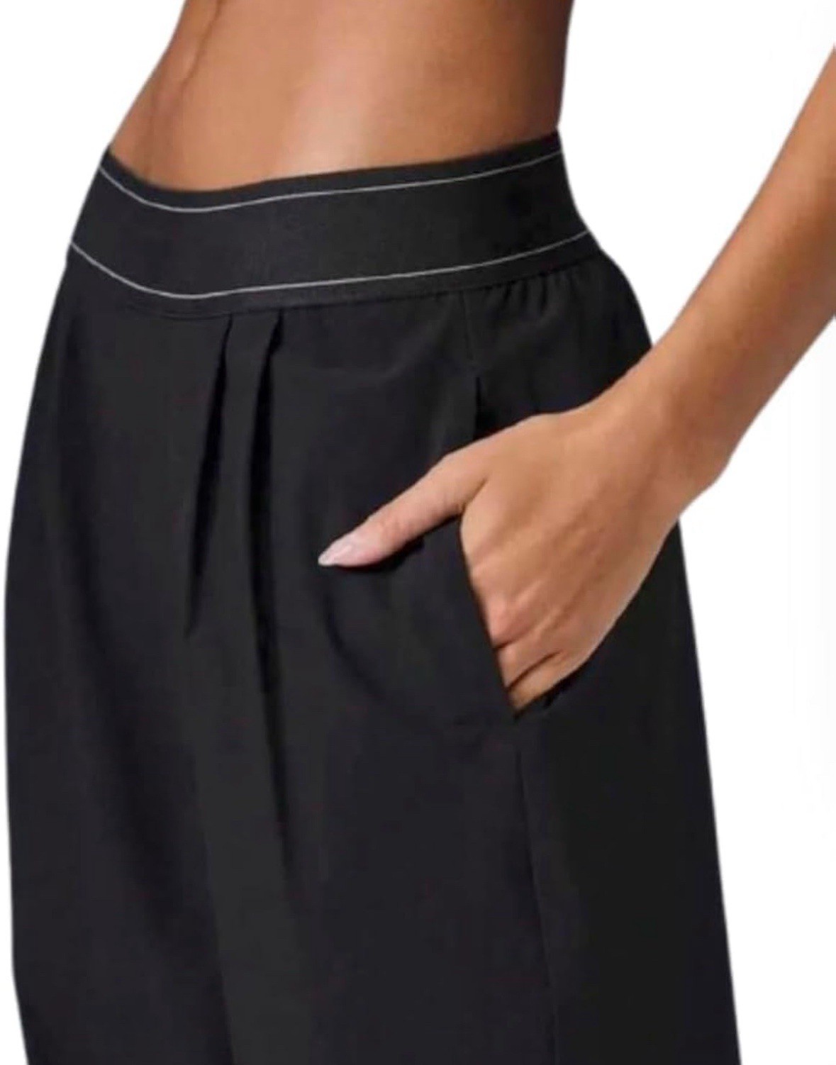 NEW WOMEN YOGA WIDE LEG PANTS, CASUAL SUIT UP TROUSER SIZE SMALL IN BLACK