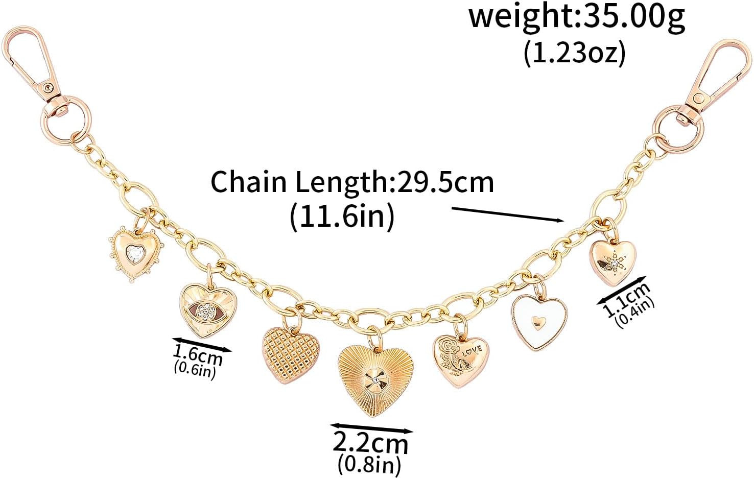 Bag Purse Charm Chain for Handbags – Gold Key Chain Accessories – Cute Keychain