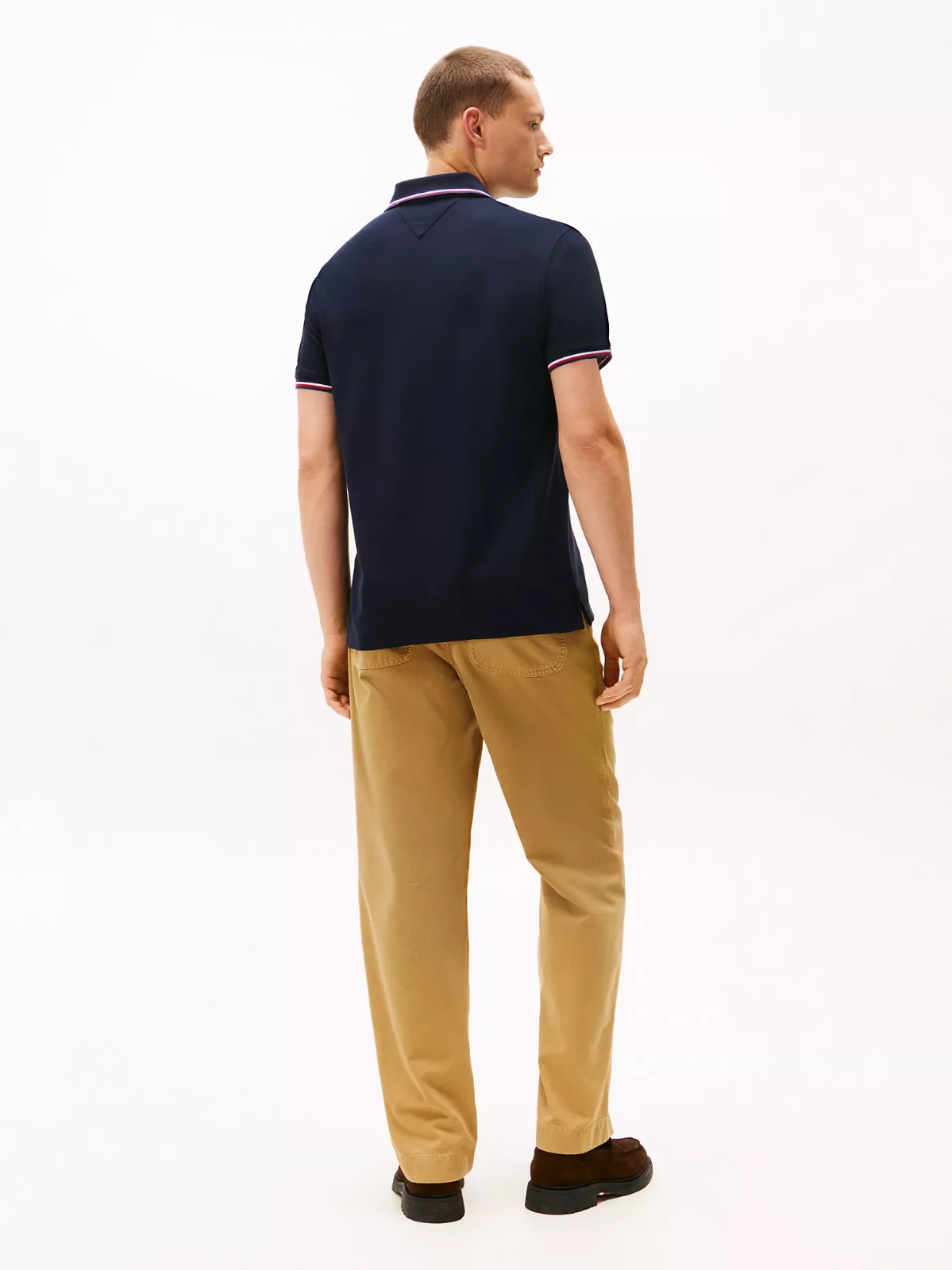 Tommy Hilfiger Men’s Regular Fit Stretch Polo Shirt Short Sleeve Desert Sky Size