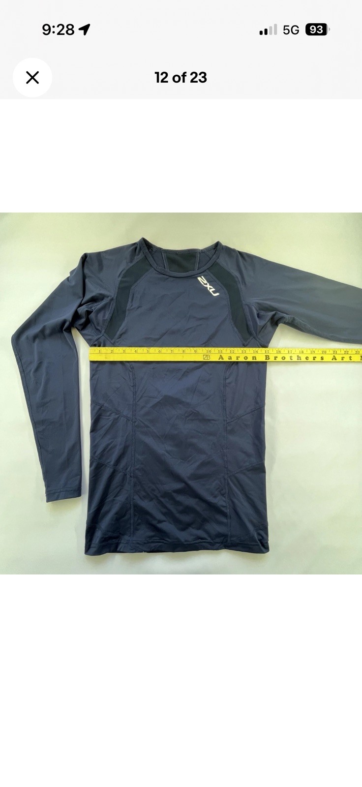 2XU Refresh Recovery Compression Shirt Mens M Blue LS GUC
