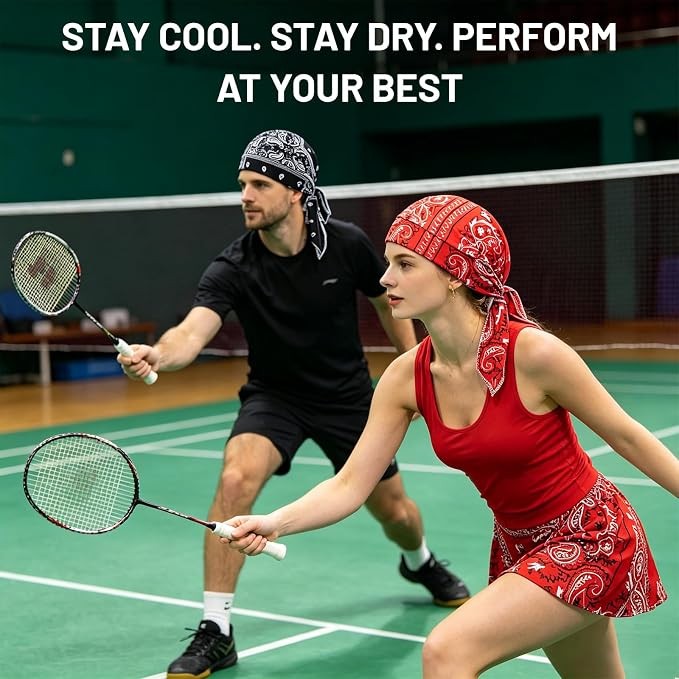 6PCS Paisley Cooling Headscarf Cap elastic cycling sports cap cooling head sc…