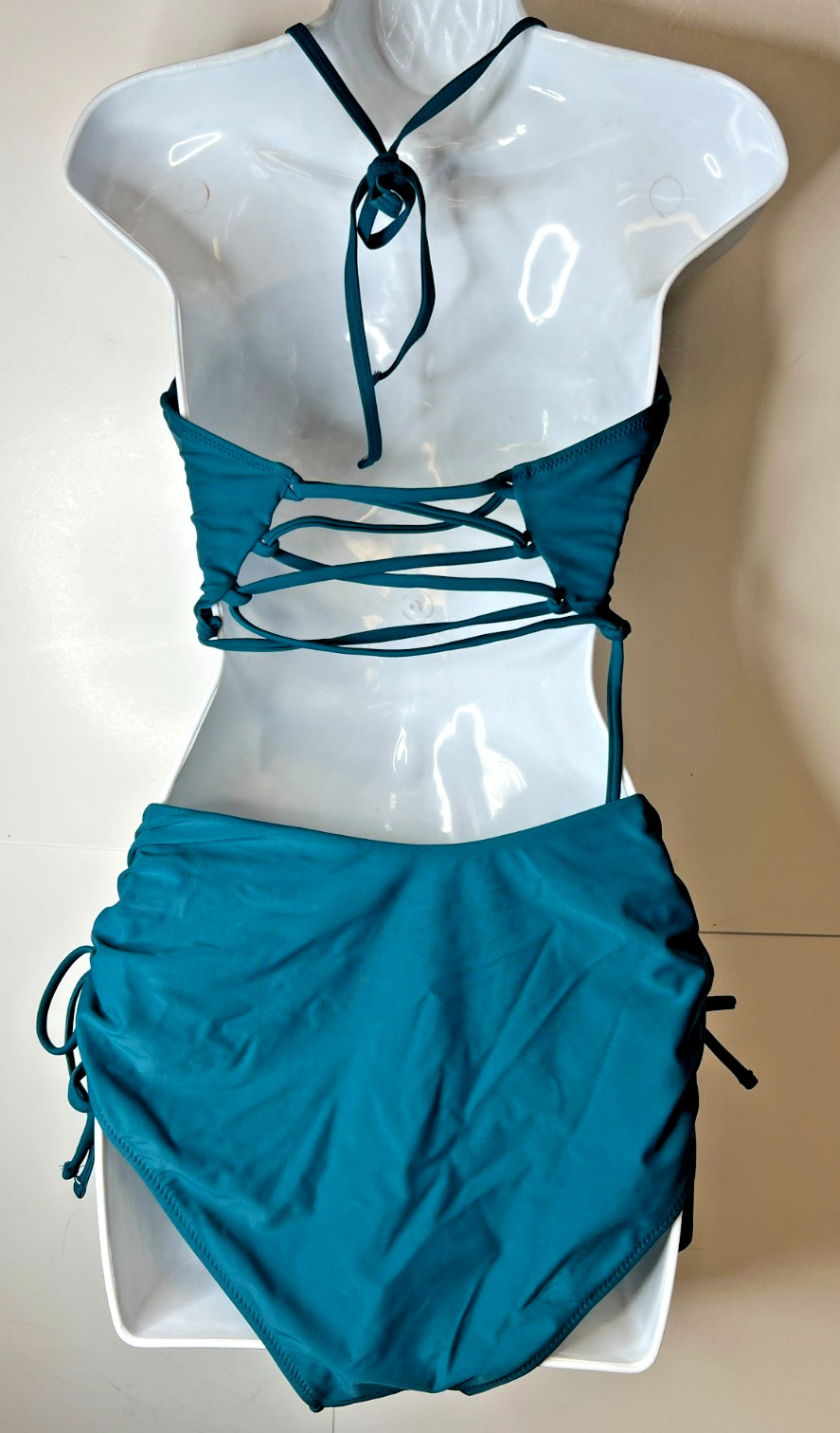 Blooming Jelly Teal High Waisted Bikini Set Size Medium Tummy Control 2 PC NWT
