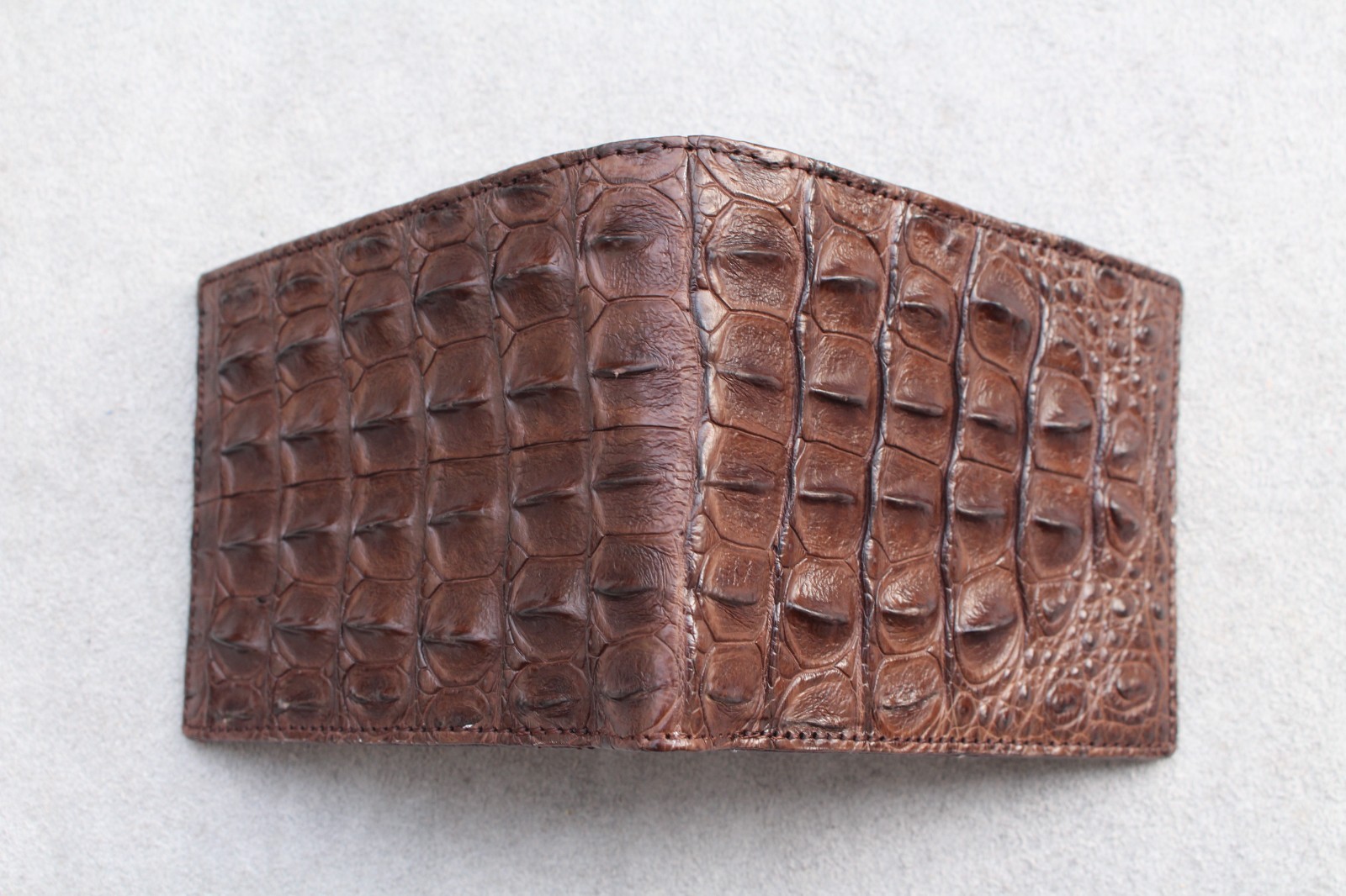Brown Real Crocodile Alligator Hornback Skin Leather Men’s Bifold Wallet #L71