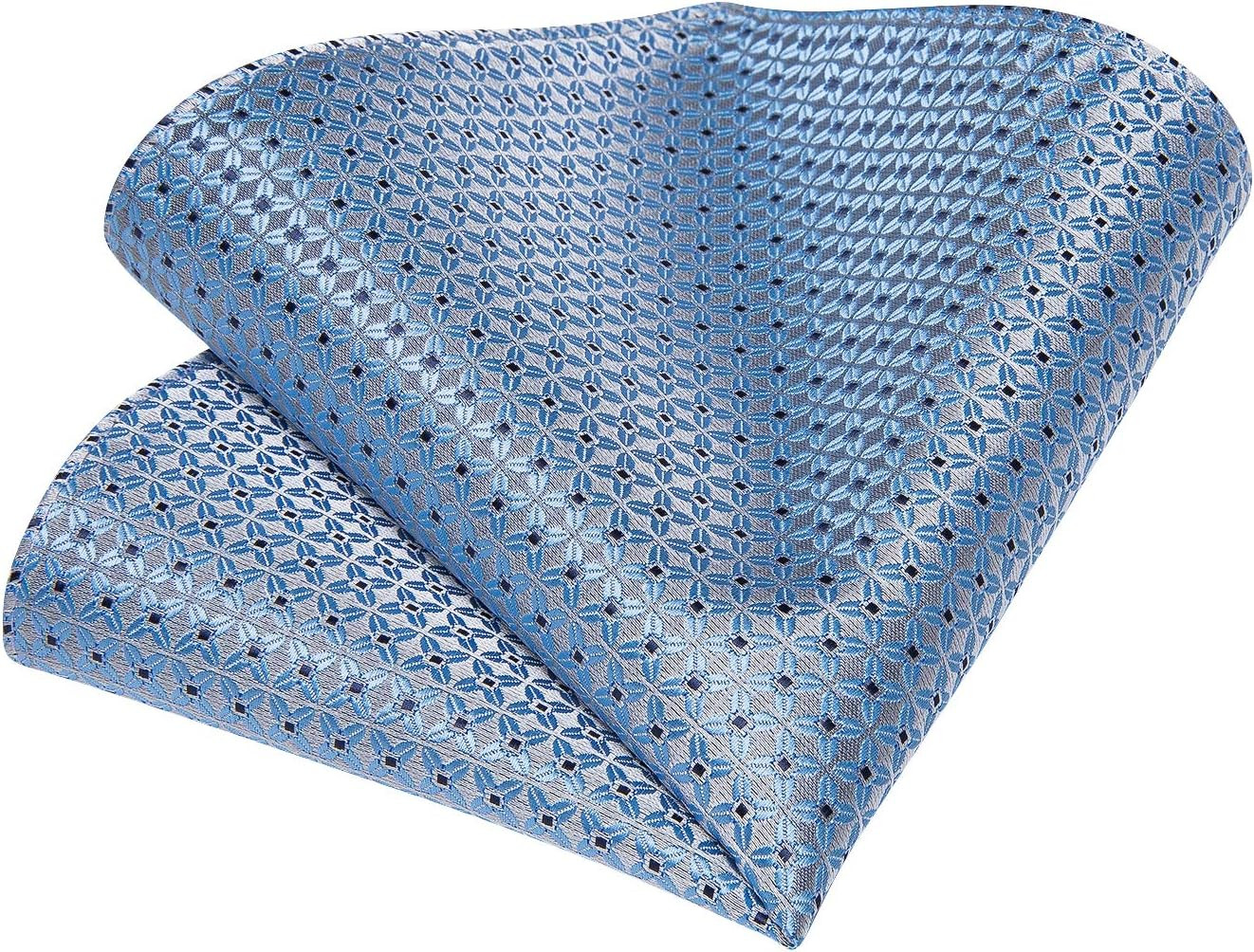 Mens Tie Set Silk Solid Paisley Necktie and Pocket Square Cufflinks Classic Form