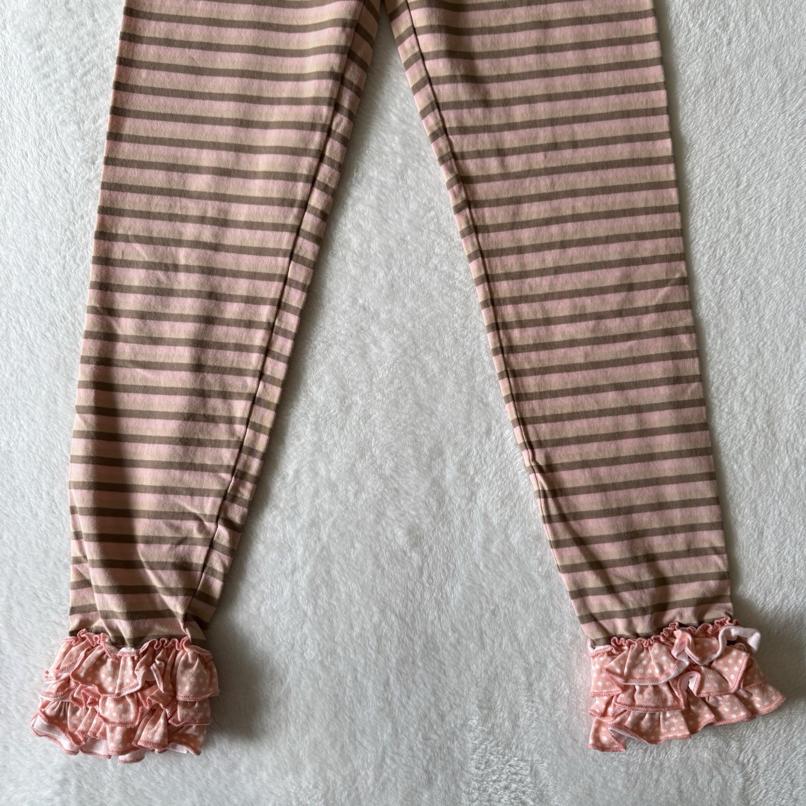Matilda Jane Happy and Free Taffy Pull Ruffle Leggings Girls Size 12 Striped