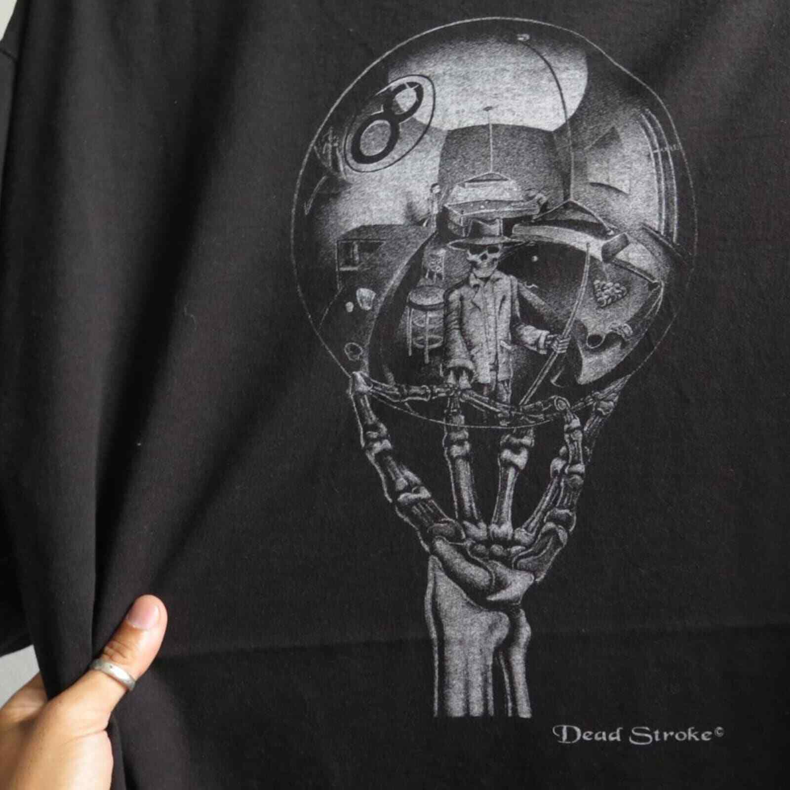 Vintage Dead Stroke Pool T Shirt MC Escher Parody Pool Hall Sketch Parody