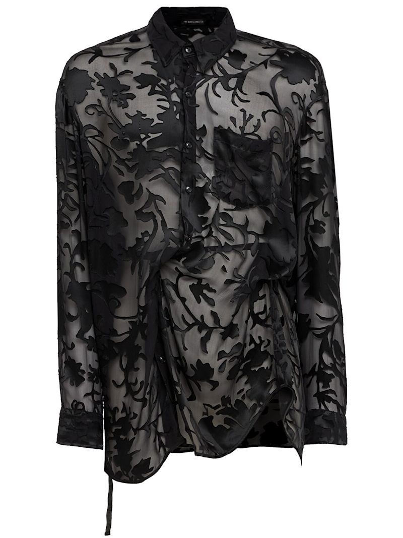 ANN DEMEULEMEESTER Mark High Comfort Black Mesh Shirt New & Authentic