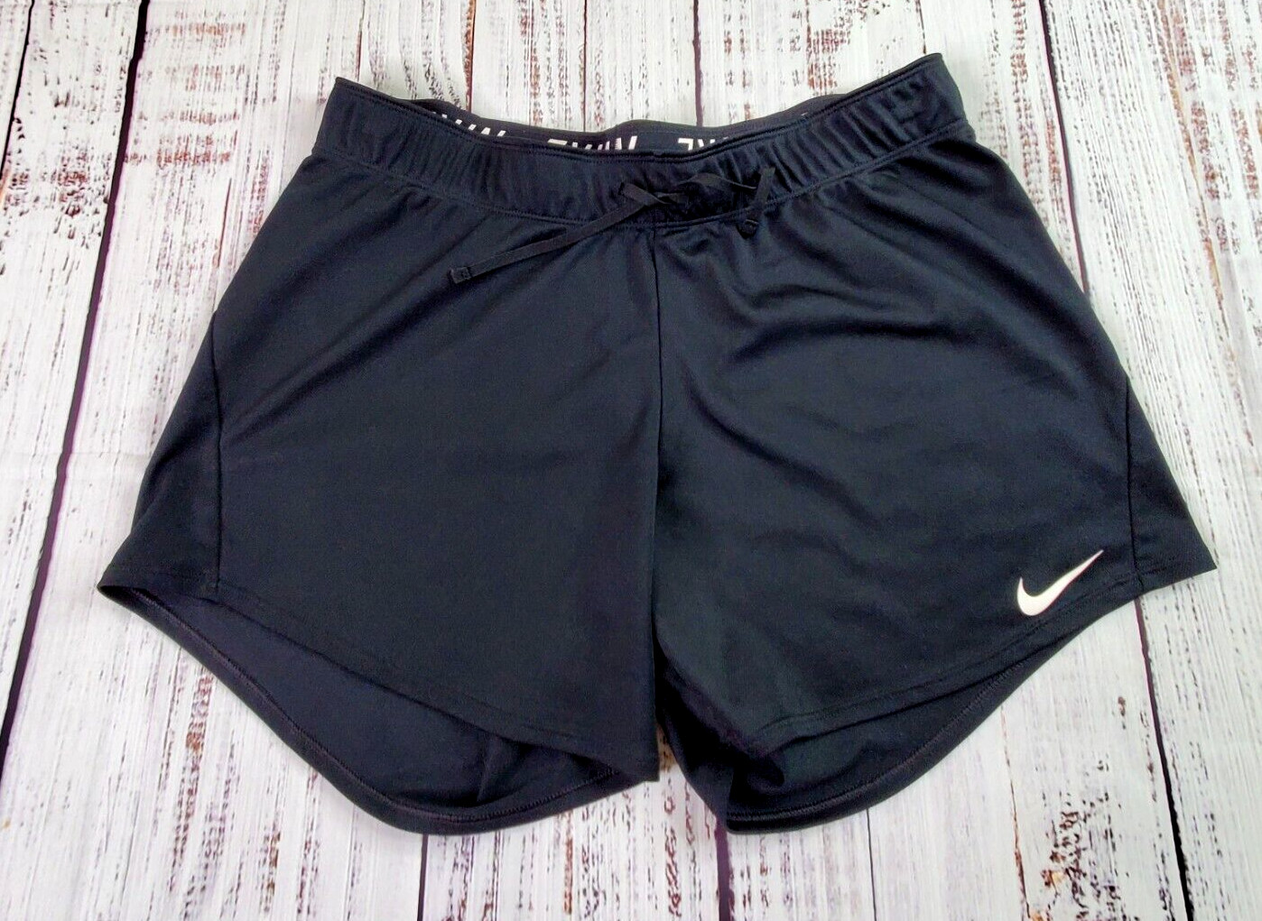 Nike Dri-Fit Training Shorts Womens Medium Fold Over Waistband Running Gym Yoga