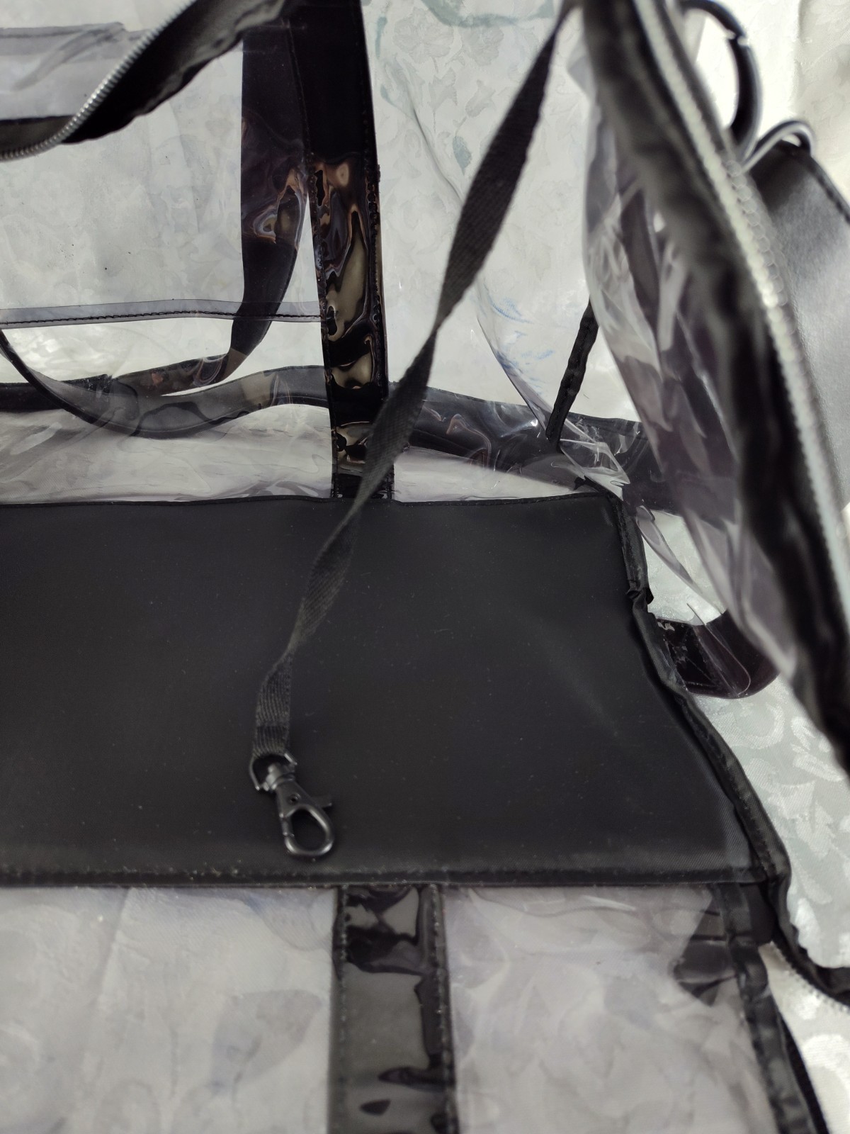 Beis Black & Clear Transparent Duffel Gym Travel Weekender Bag ST42