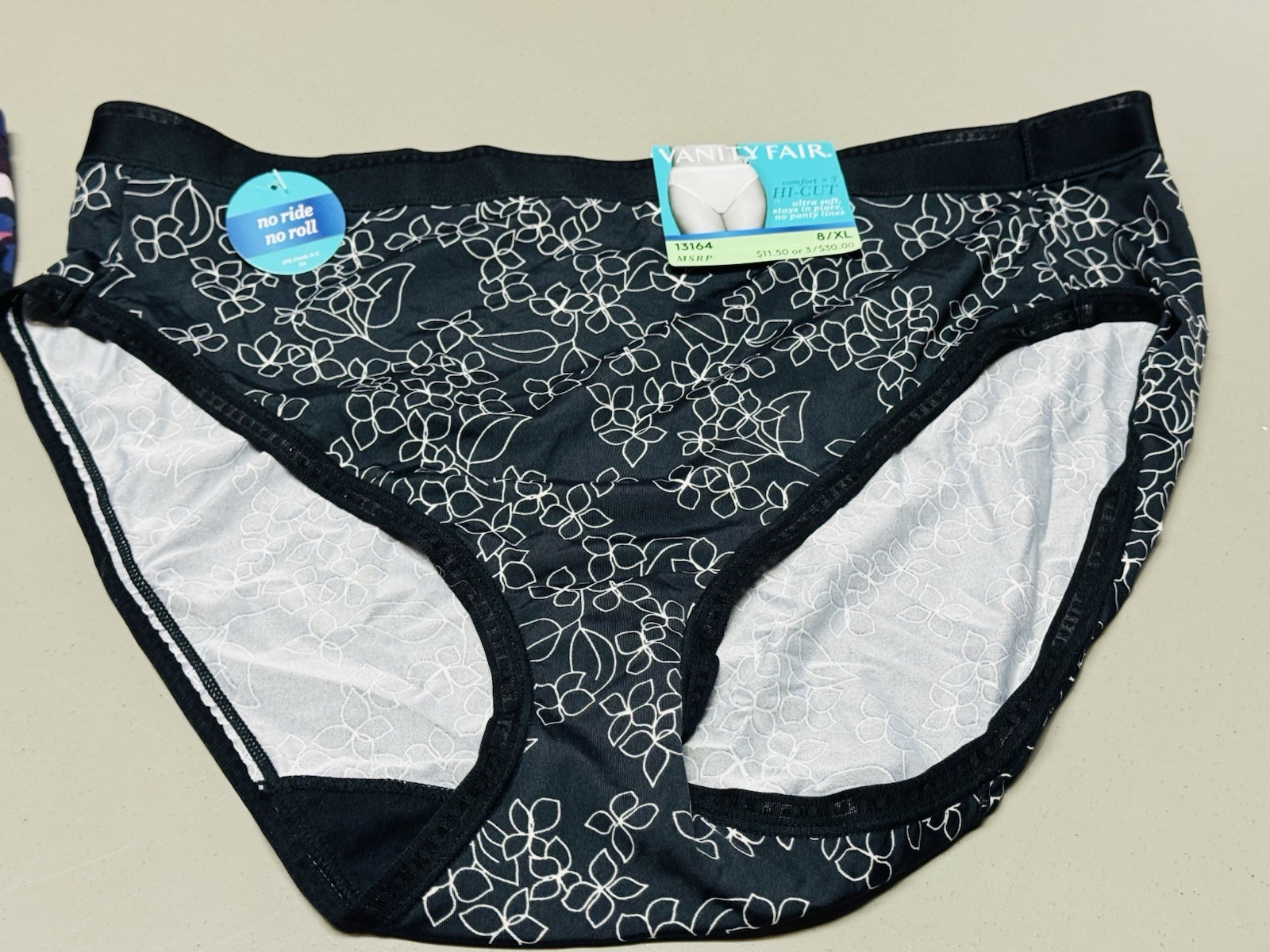 2-Vanity Fair 8/XL Illumination/Comfort Plus Hi Cut Panties #13108 & 13164 Asst