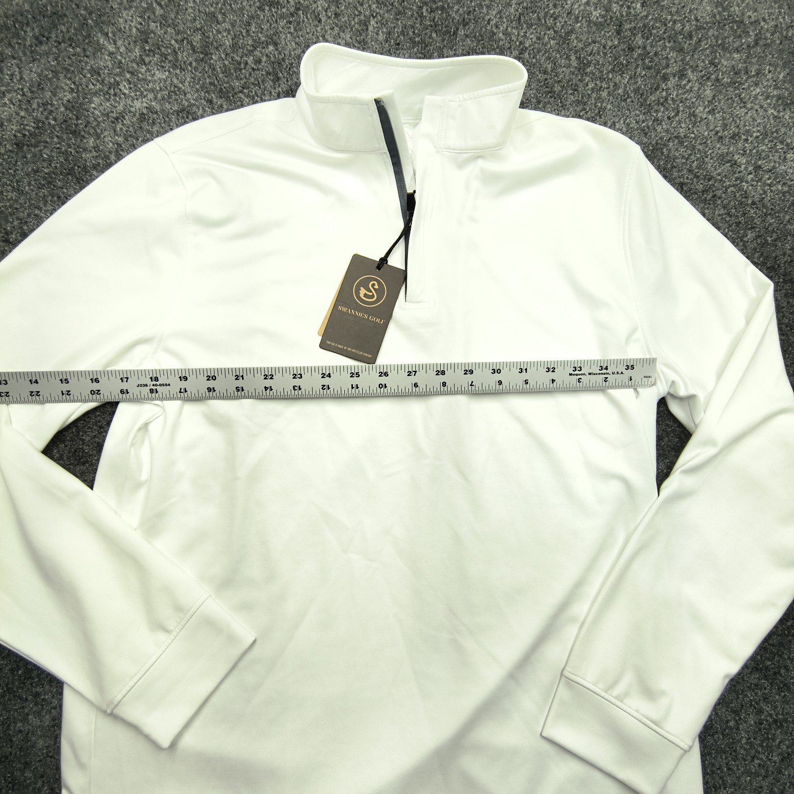 Swannies McKinnon Q Quarter Zip Men’s L White 1/4 Zip Mock Neck Golf Pullover