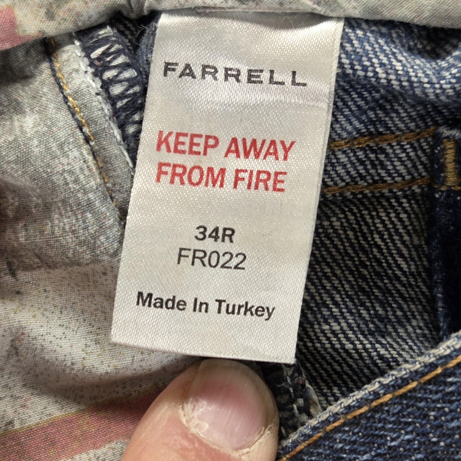 Selvedge Jeans Mens 34×32 Blue Regular Straight Farrell Buckle Back Honeycomb