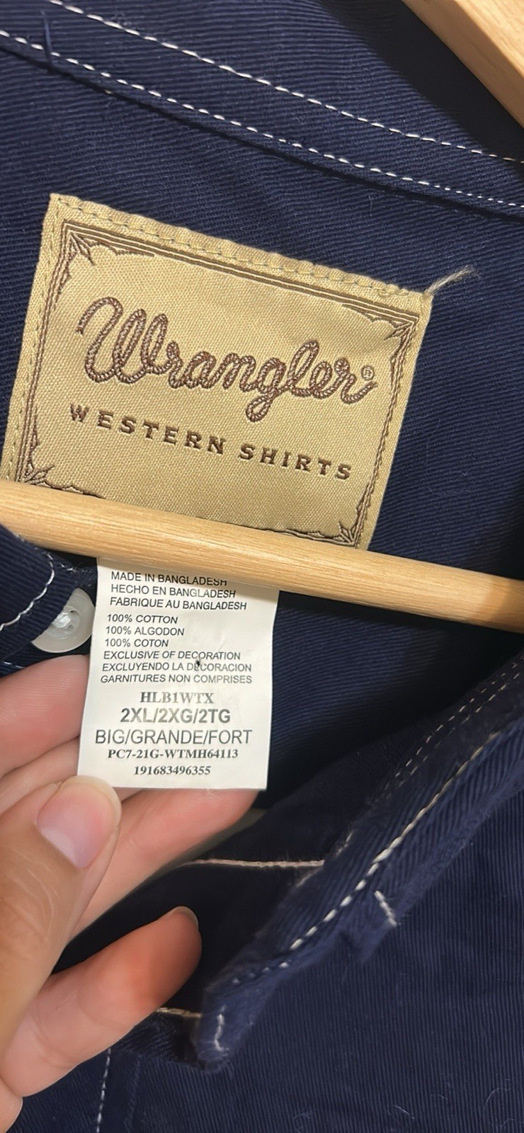 Wrangler Western Shirts Texas Lone Star Flag Long Sleeve Button-down Men’s 2XL