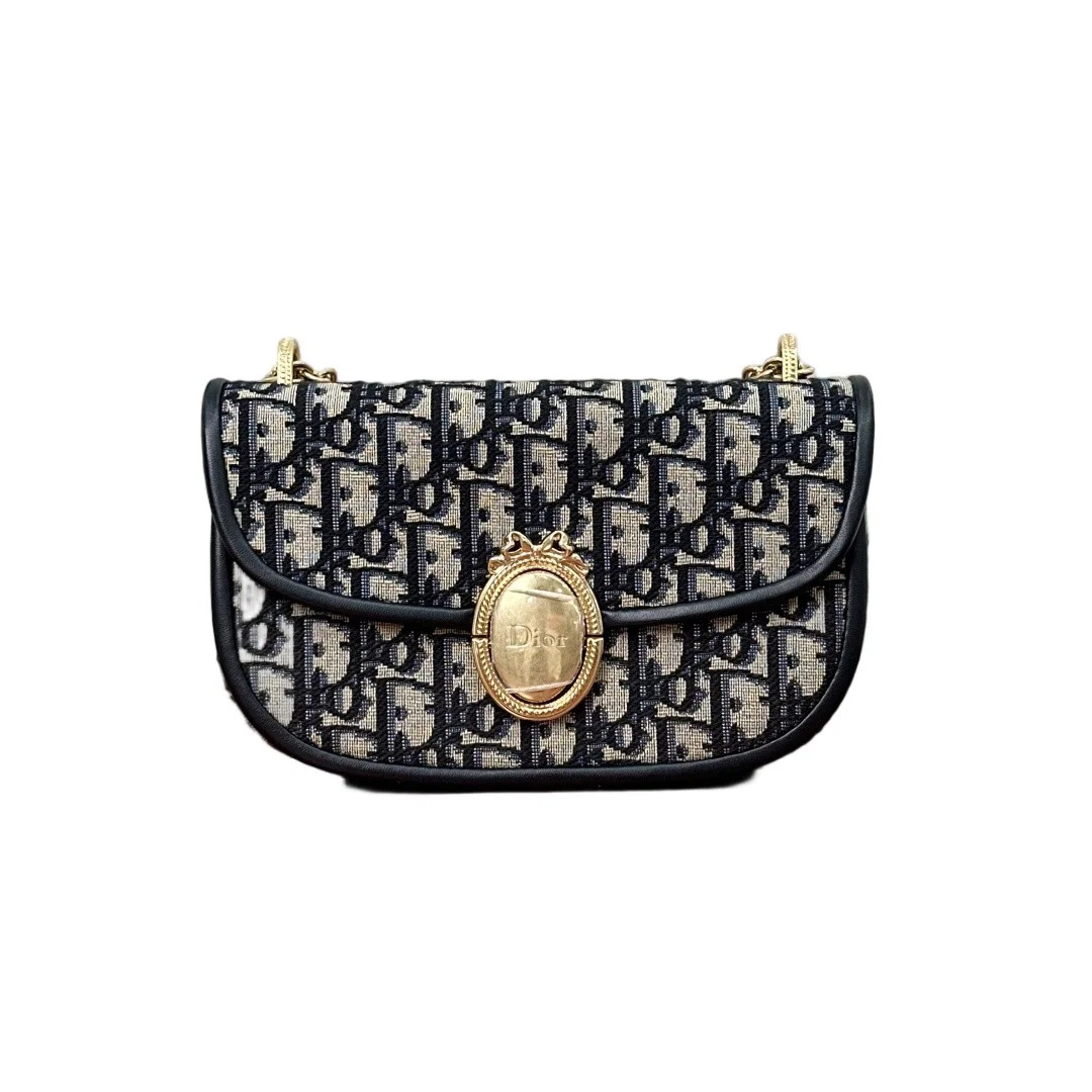 Dior Shoulder Bag Black Beige Navy Oblique (zz072426c4r)