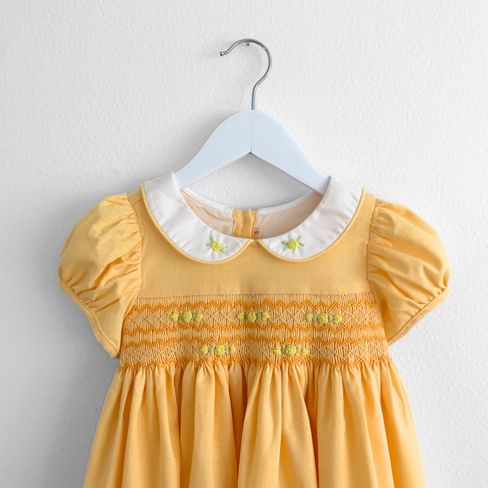 NWT Pretty Girls Embroidered Smocked Dress Boutique Princess Sunshine Yellow 4T