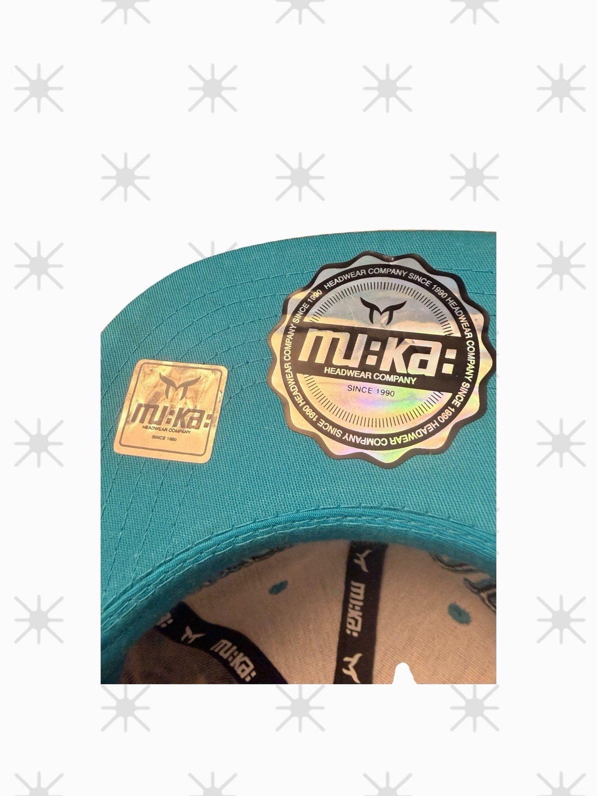 Muka New York Snapback Hat Tie Dye Cork Brim Blue Black Streetwear Cap NWOT