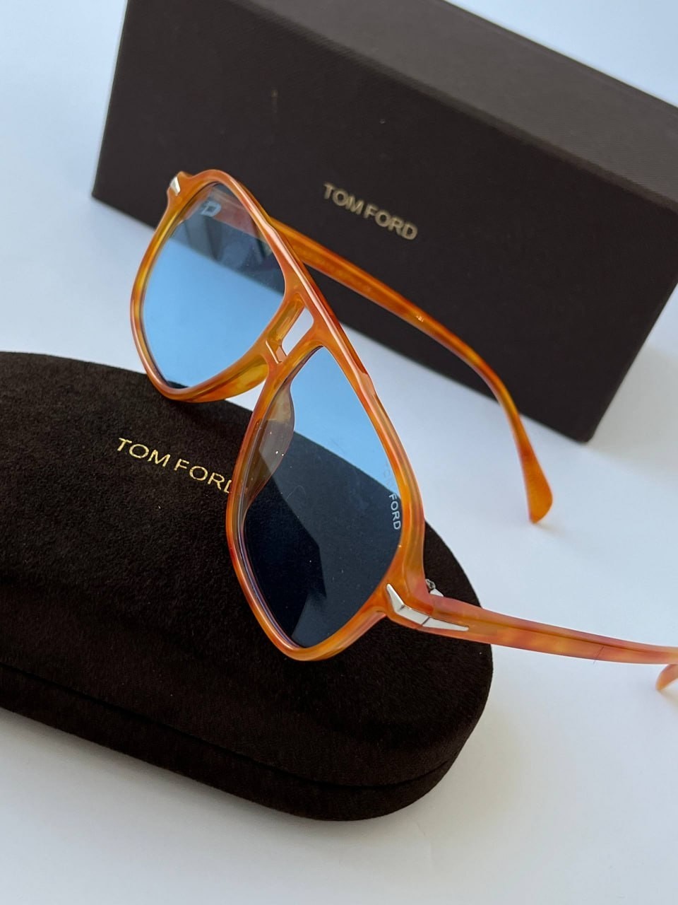Tom Ford Amber Tortoise Shell 70s Style Sunglasses