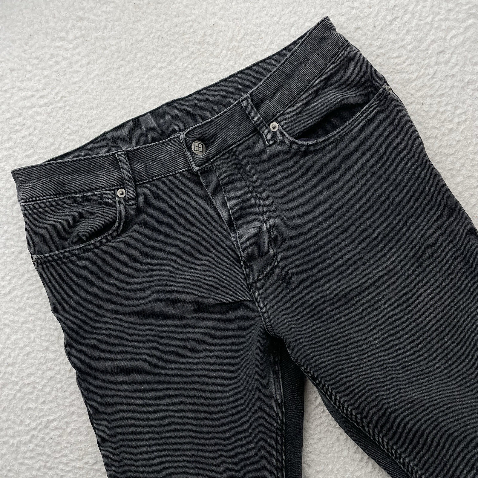 Ksubi Van Winkle Jeans Mens 33×31 Black Skinny Grunge Stretch Button Fly Surge